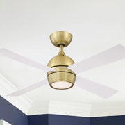 Kwad 44" Brushed Satin Brass Modern LED Ceiling Fan with Remote