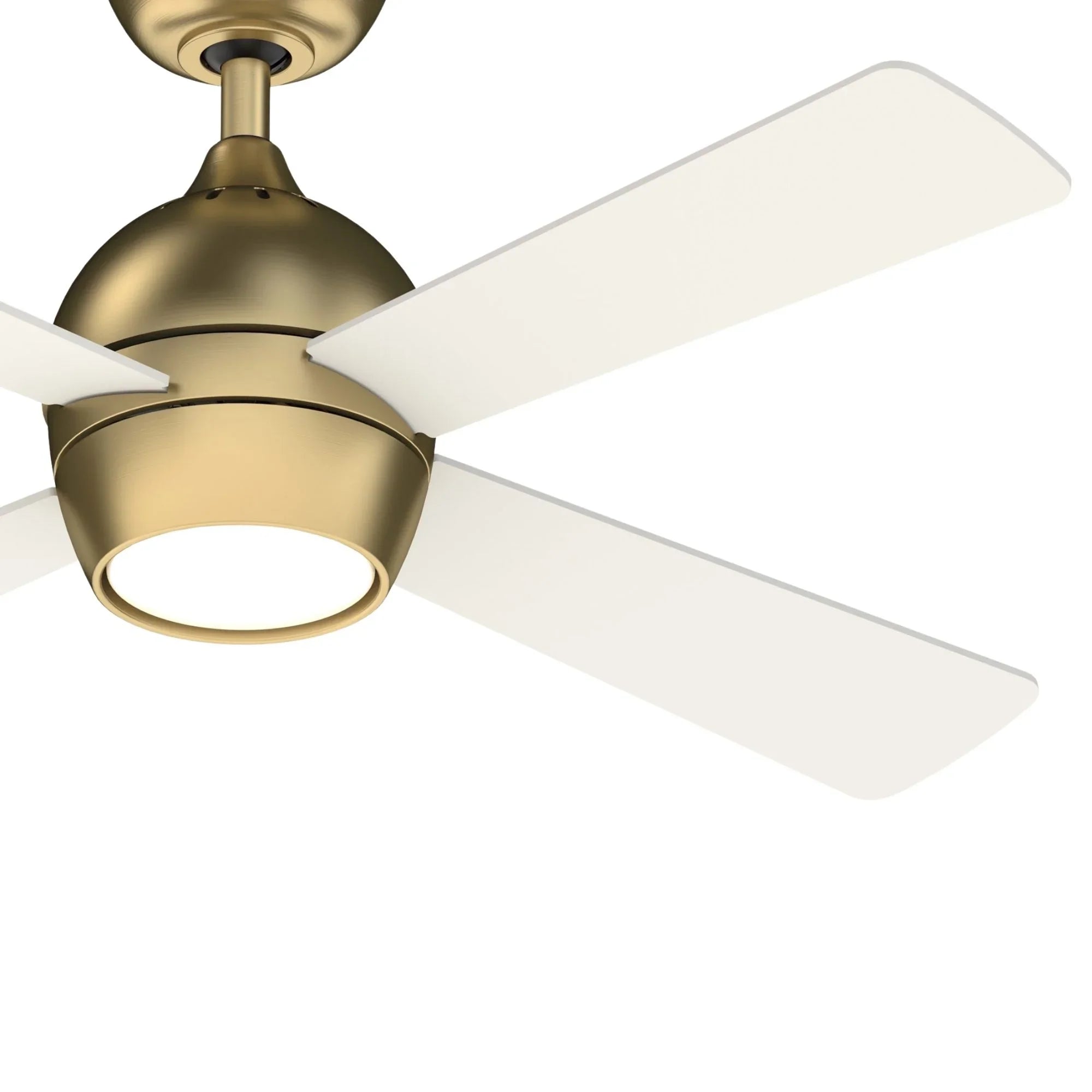 Kwad 44" Brushed Satin Brass Modern LED Ceiling Fan with Remote