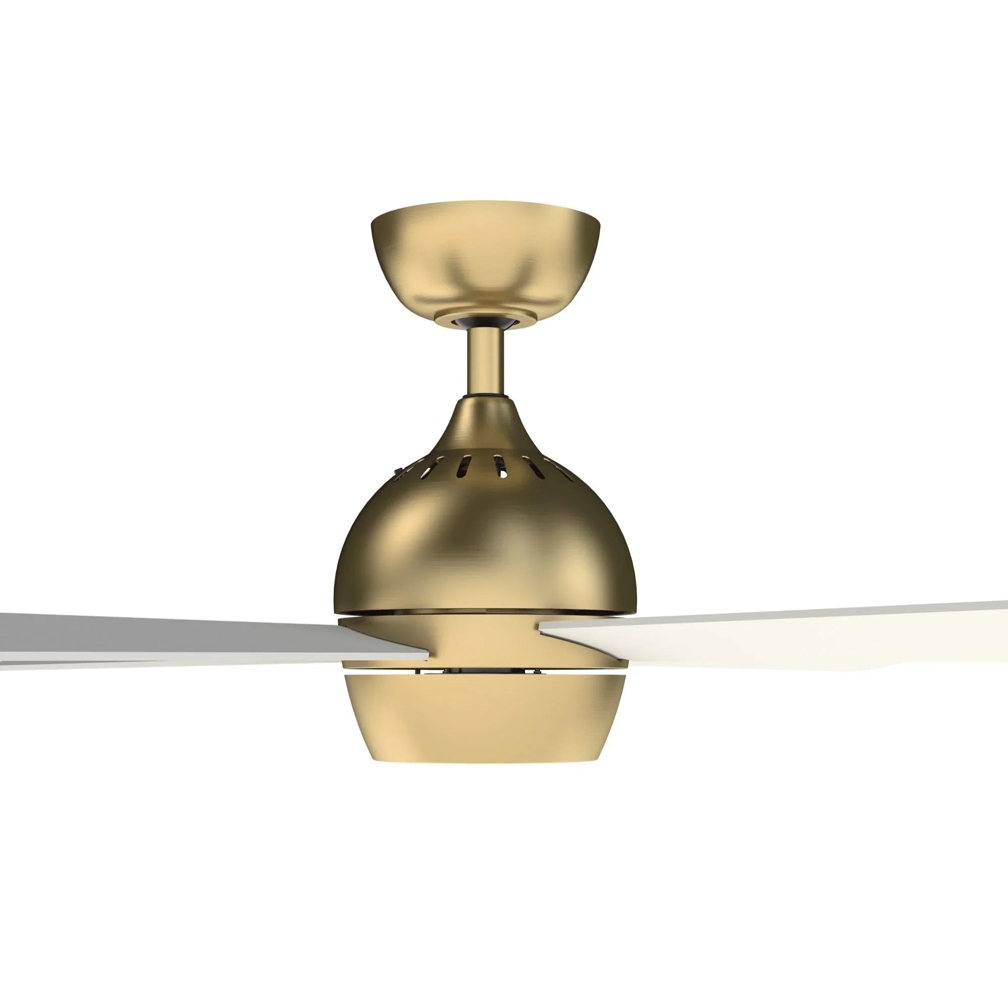 Kwad 44" Brushed Satin Brass Modern LED Ceiling Fan with Remote
