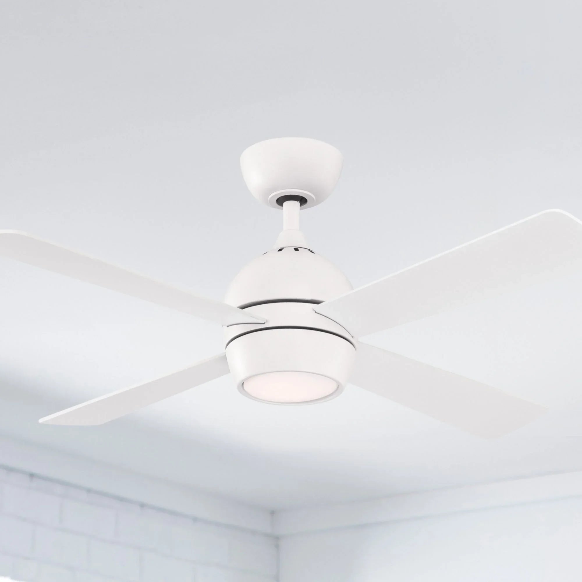 Kwad 44" Matte White Modern LED Ceiling Fan with Remote
