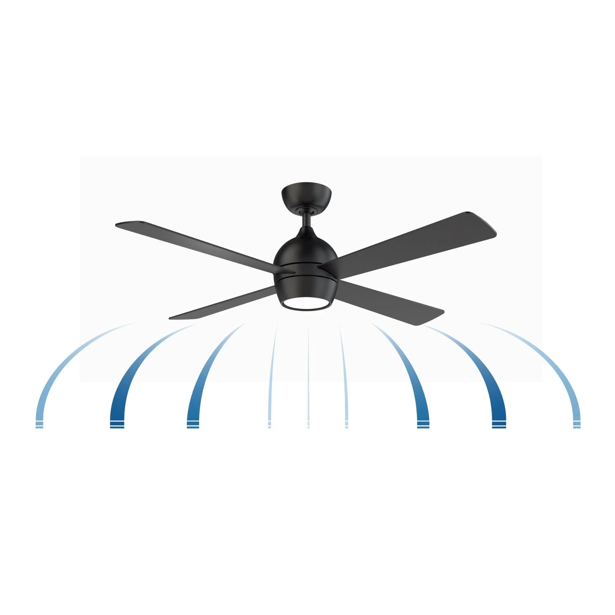 Kwad 52" Black Modern LED Ceiling Fan with Remote
