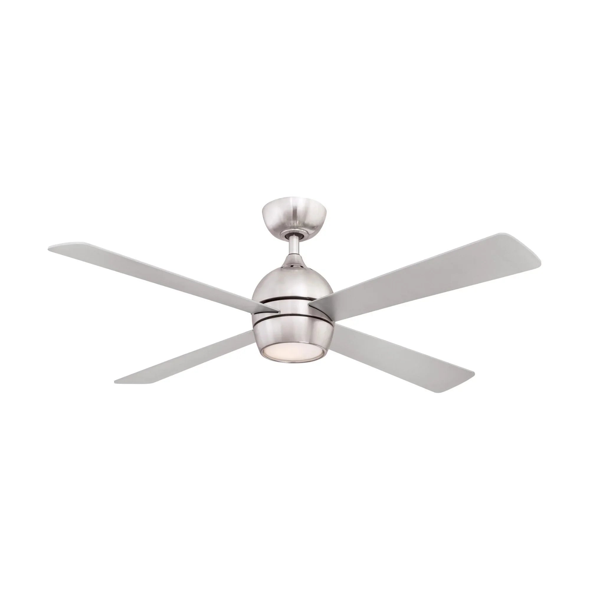 Kwad 52" Brushed Nickel Modern LED Ceiling Fan with Remote