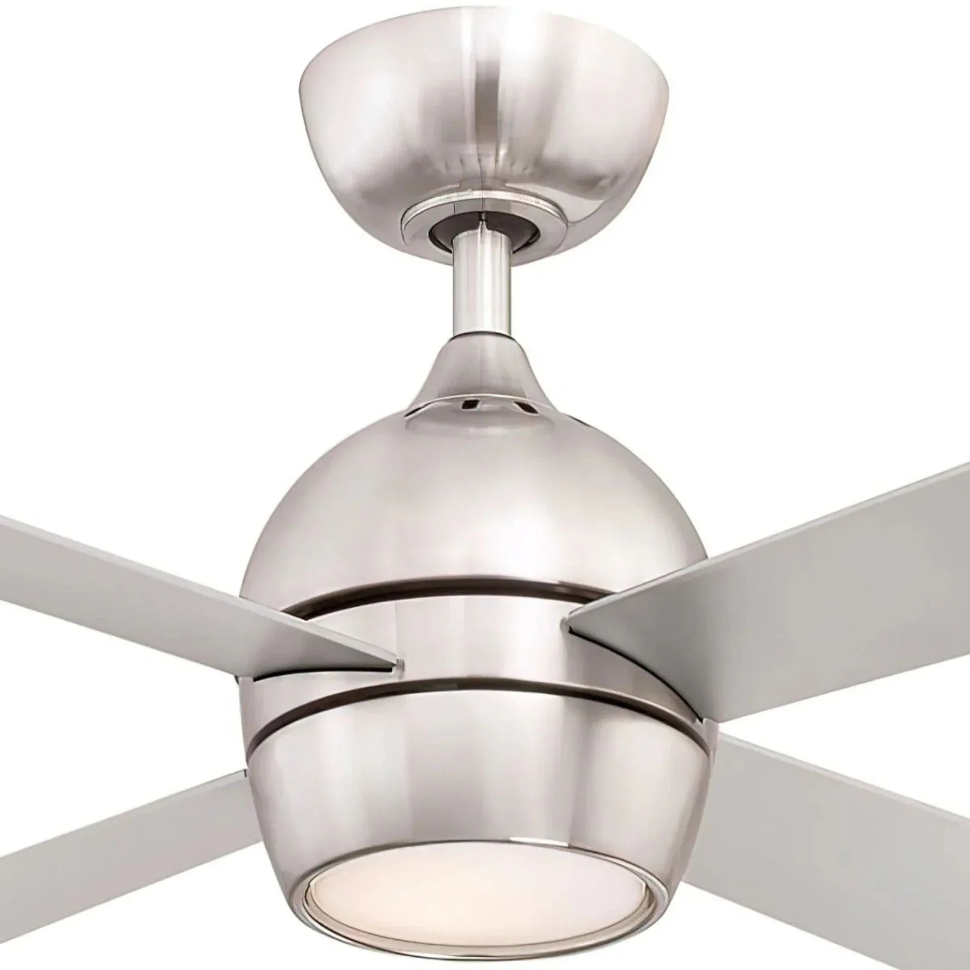 Kwad 52" Brushed Nickel Modern LED Ceiling Fan with Remote