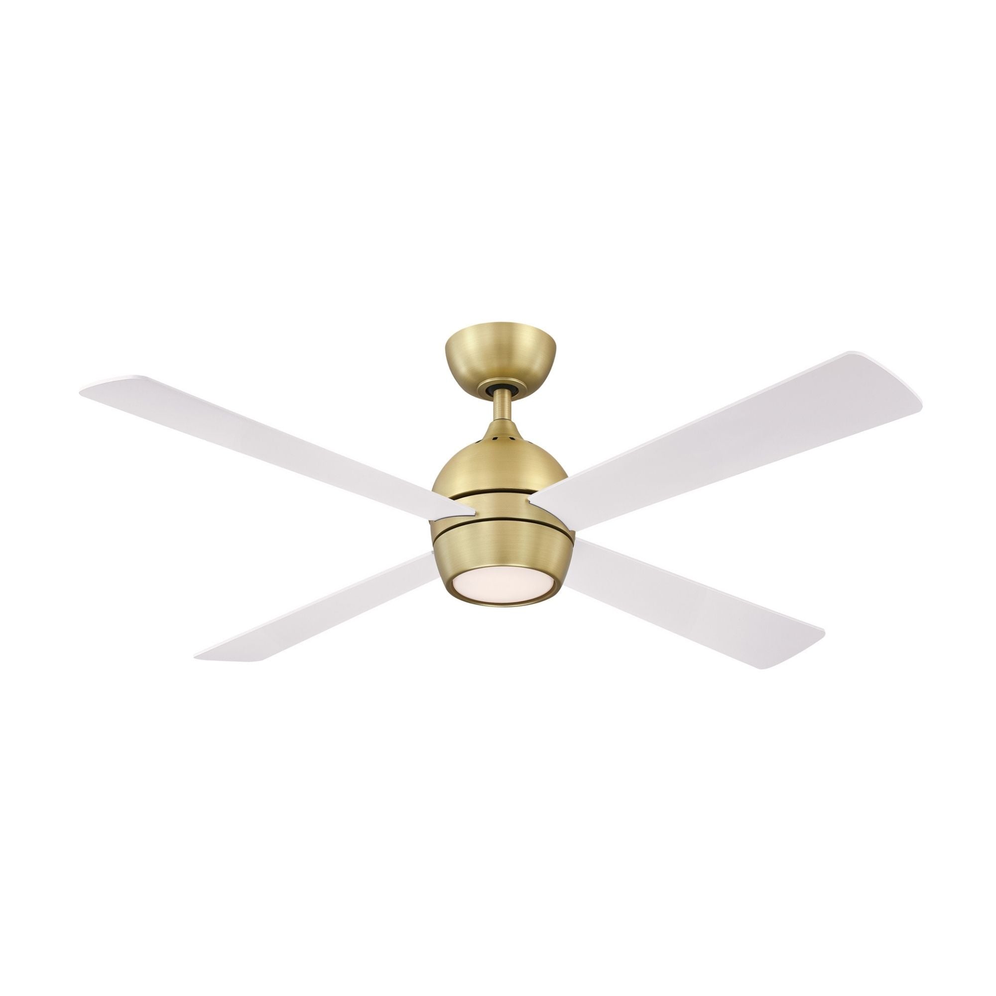 Kwad 52" Brushed Satin Brass Modern LED Ceiling Fan with Remote