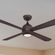 Kwad 52" Dark Bronze Modern LED Ceiling Fan with Remote