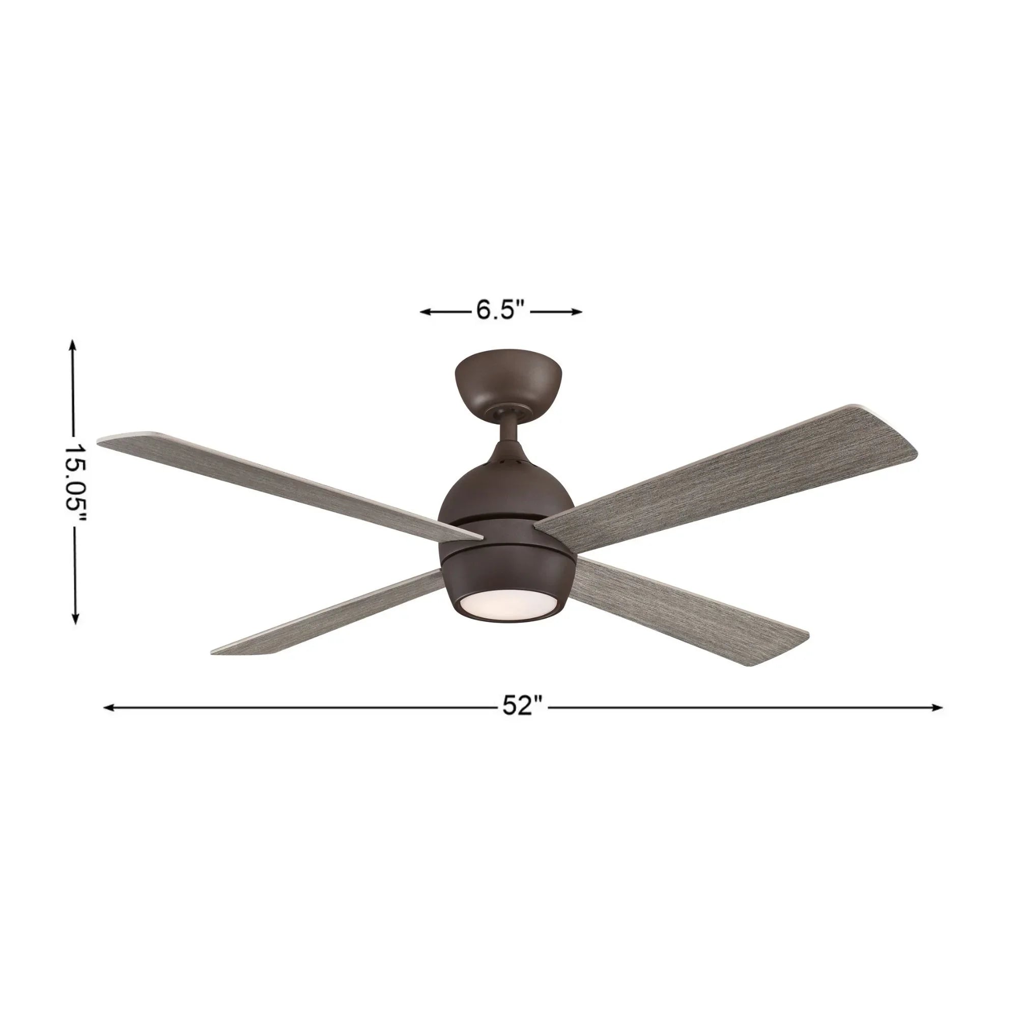 Kwad 52" Matte Greige Modern LED Ceiling Fan with Remote
