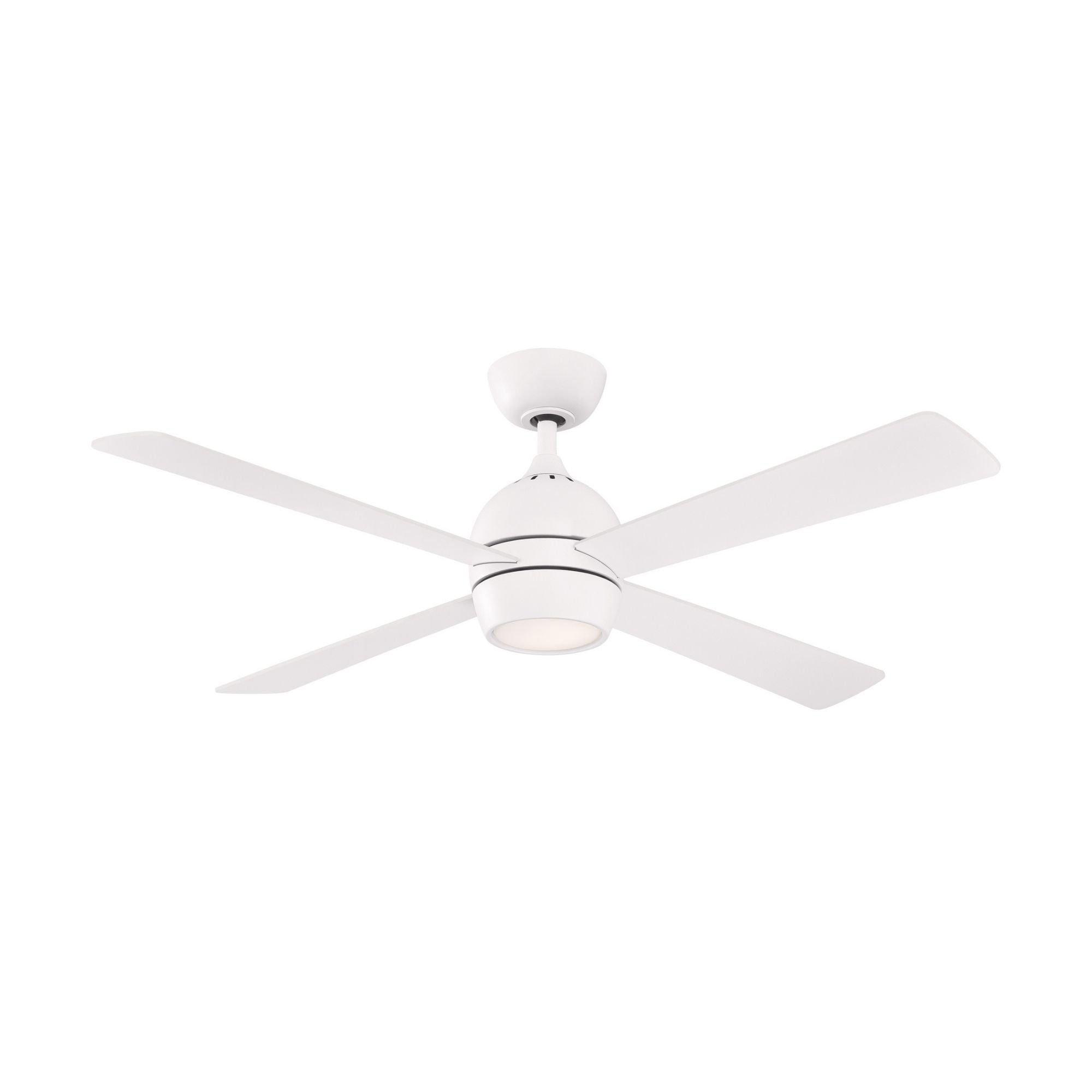 Kwad 52" Matte White Modern LED Ceiling Fan with Remote