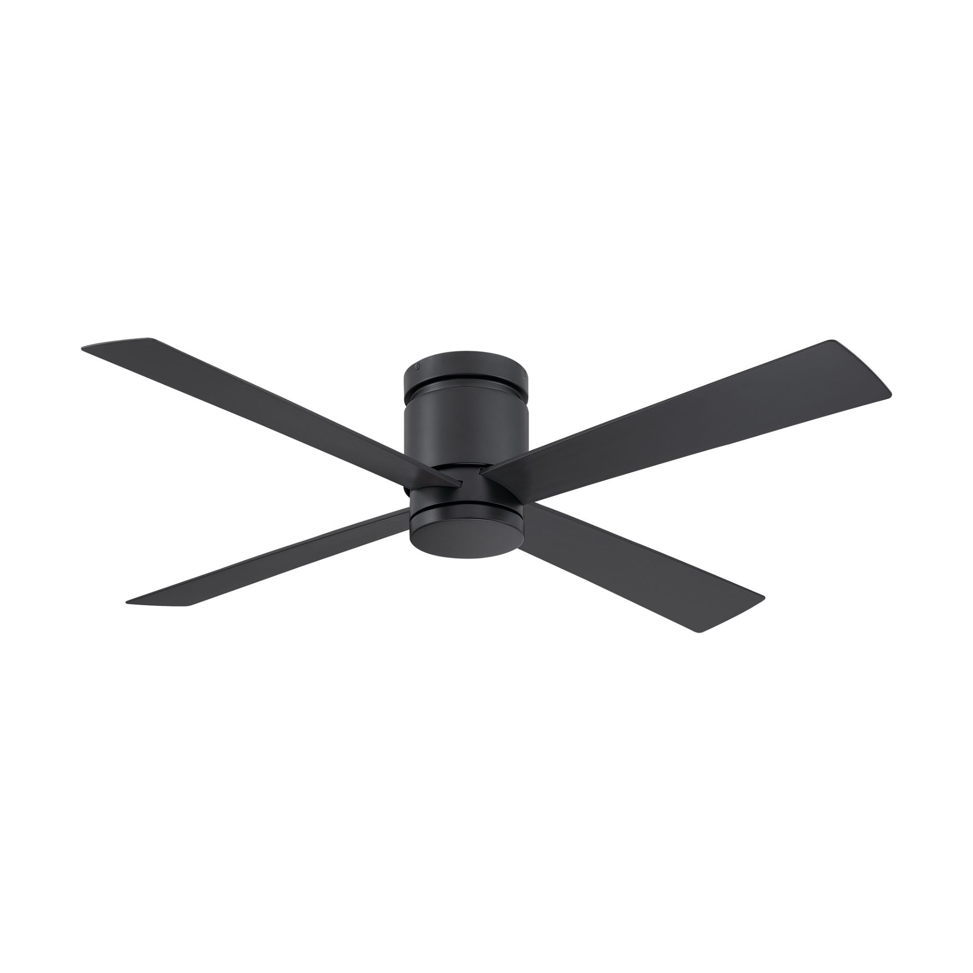 Kwartet 52" Black Damp Rated Hugger Ceiling Fan with CCT Light Kit and Remote