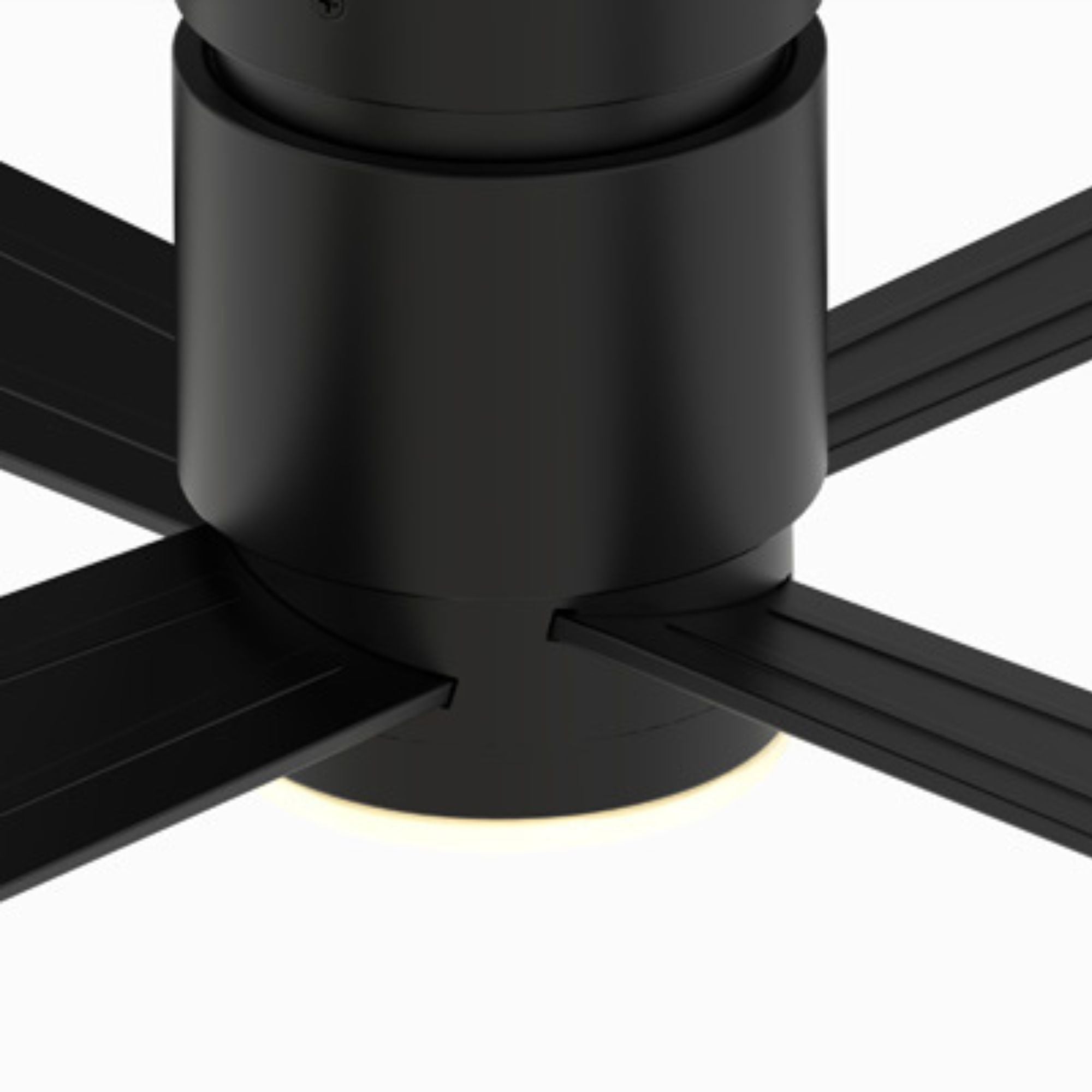 Kwartet 52" Black Damp Rated Hugger Ceiling Fan with CCT Light Kit and Remote
