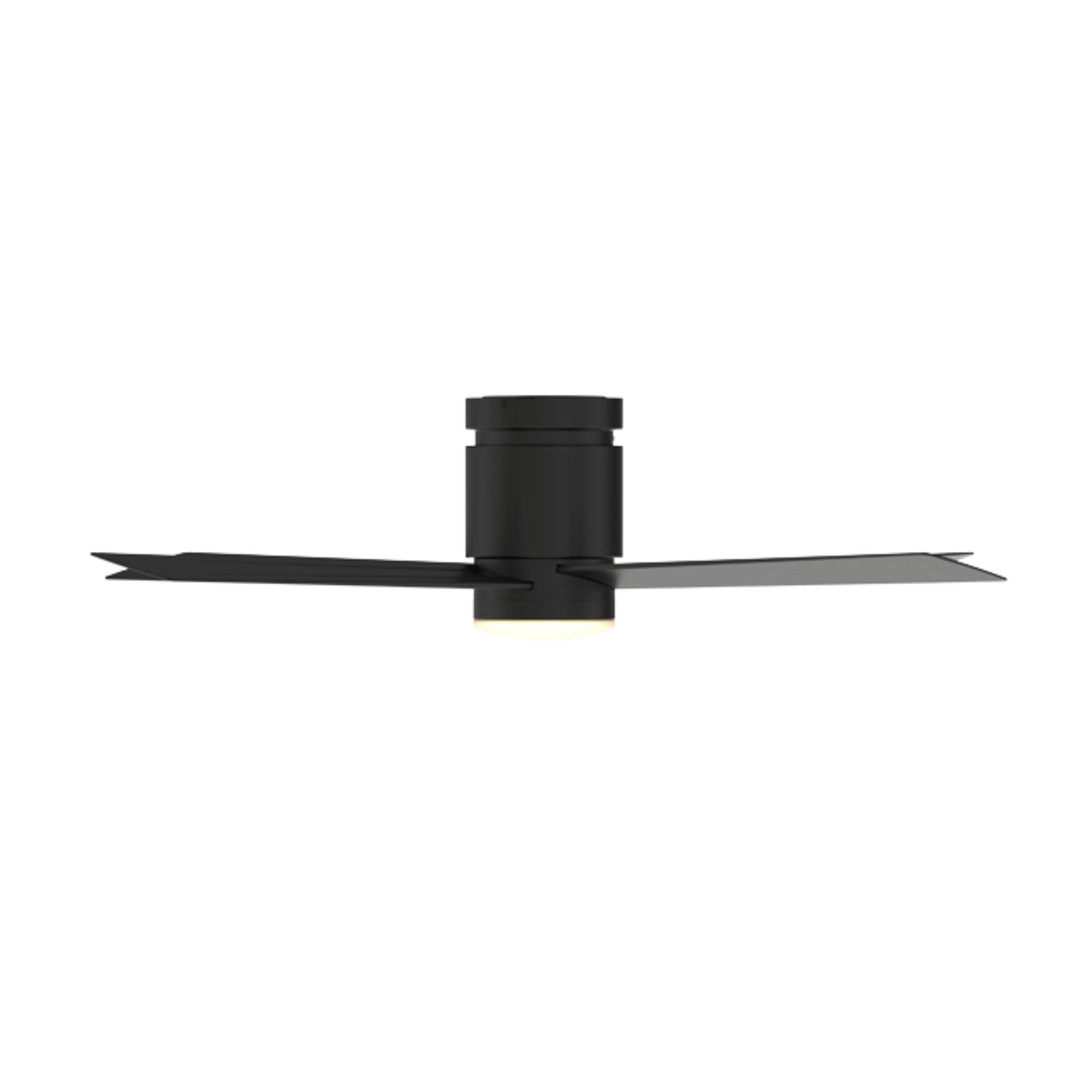 Kwartet 52" Black Damp Rated Hugger Ceiling Fan with CCT Light Kit and Remote