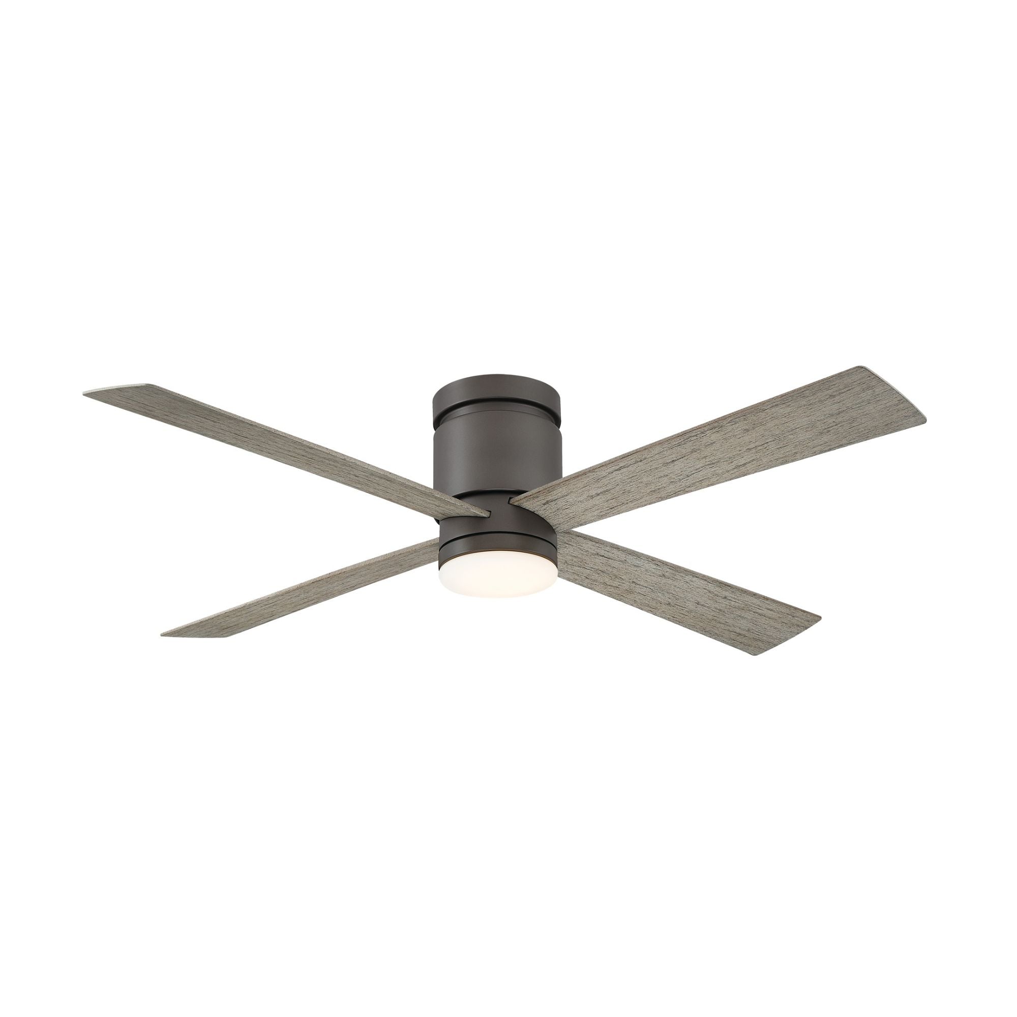 Kwartet 52" Matte Greige Damp Rated Hugger Ceiling Fan with CCT Light Kit and Remote
