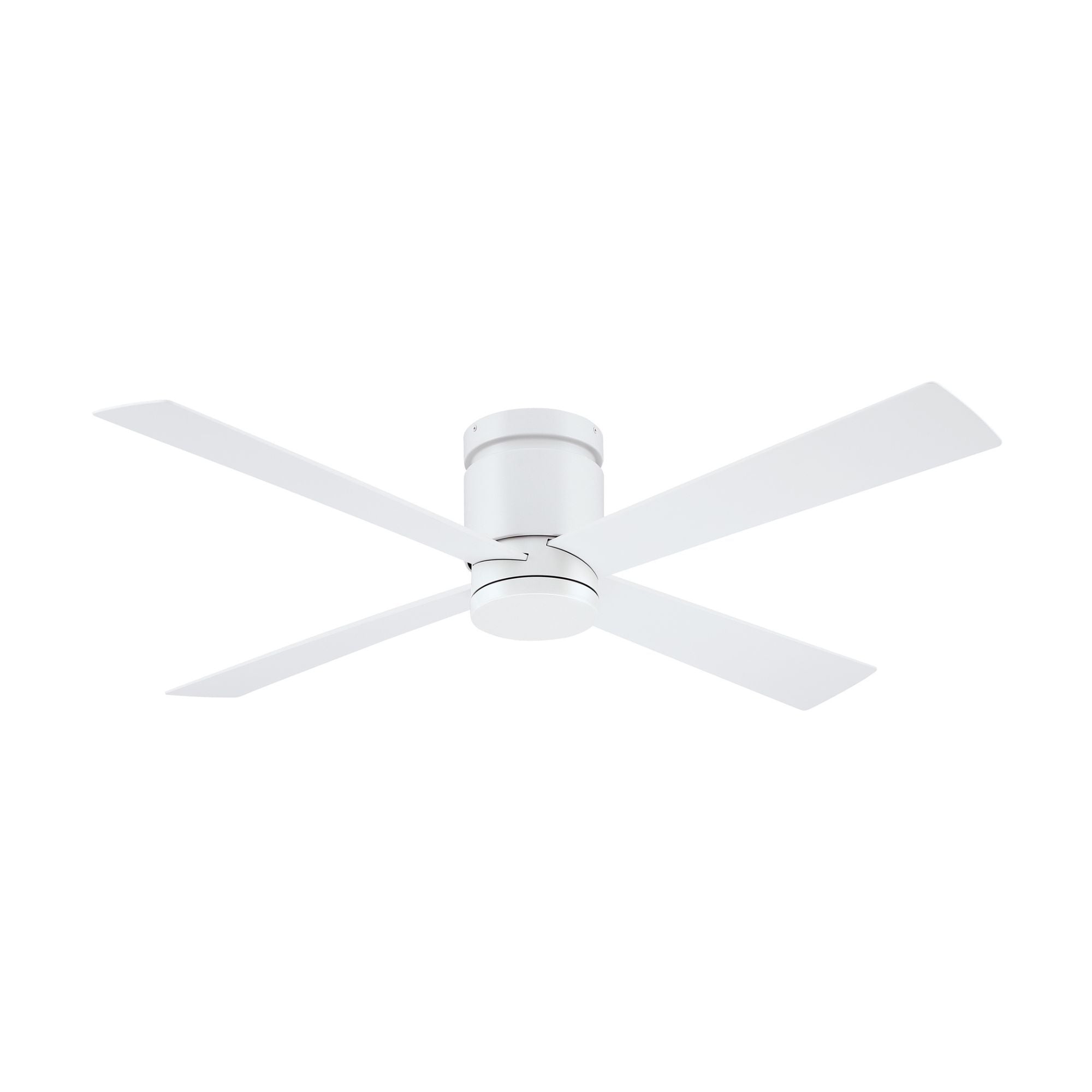 Kwartet 52" Matte White Damp Rated Hugger Ceiling Fan with CCT Light Kit and Remote