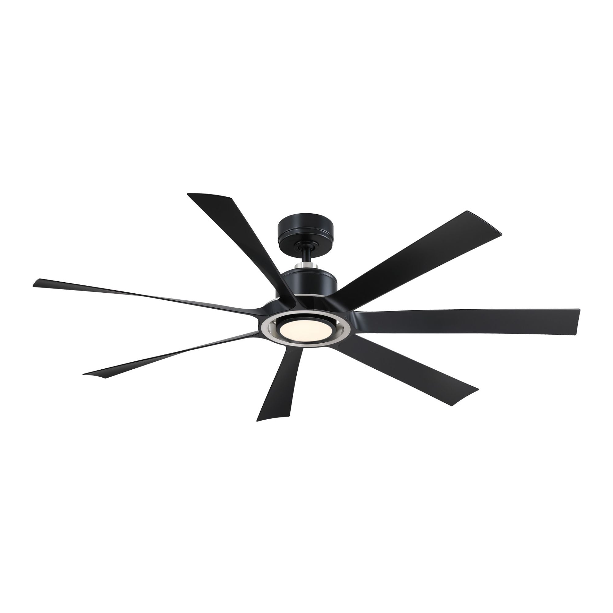 Lenzi 60" Black and Nickel LED Windmill Ceiling Fan