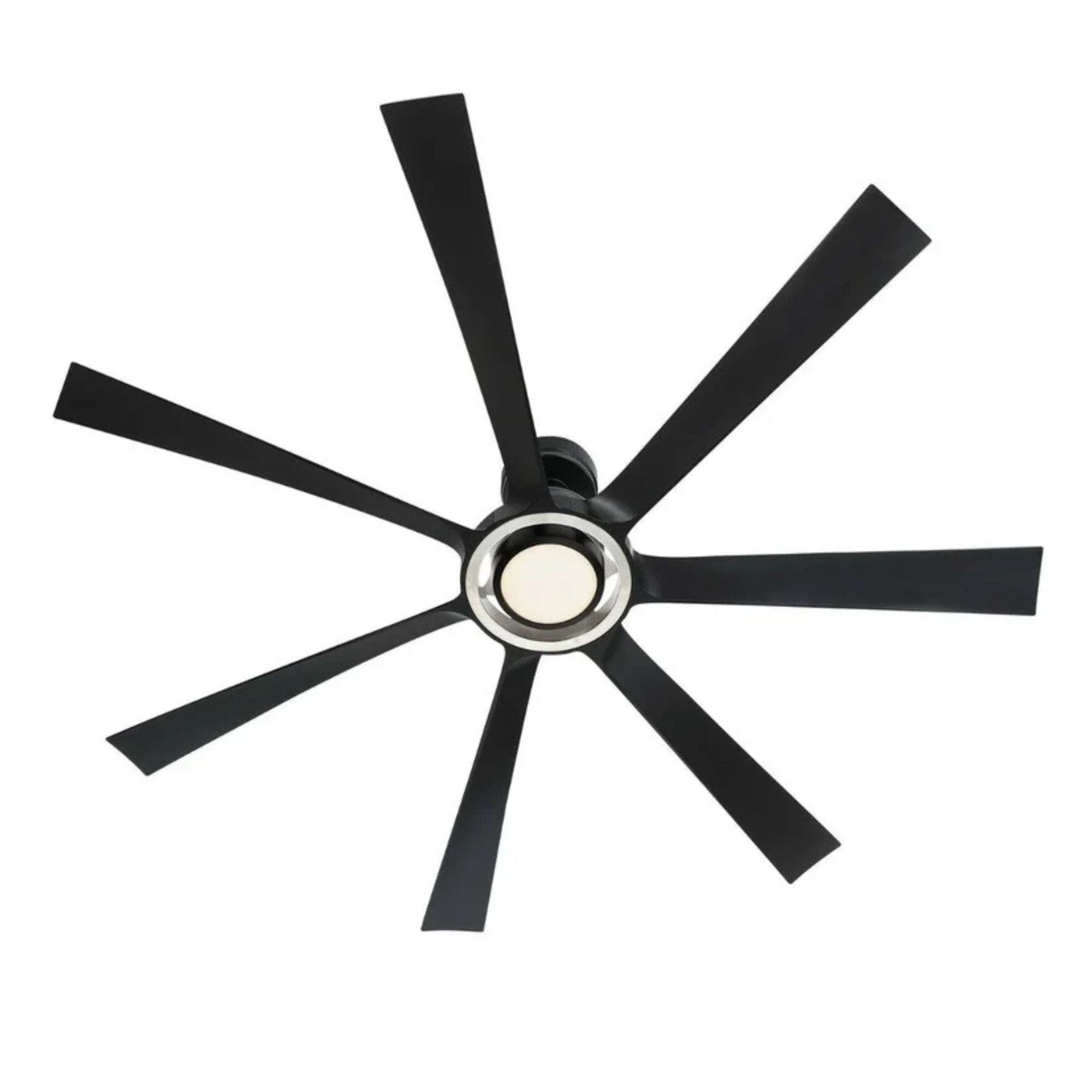 Lenzi 60" Black and Nickel LED Windmill Ceiling Fan
