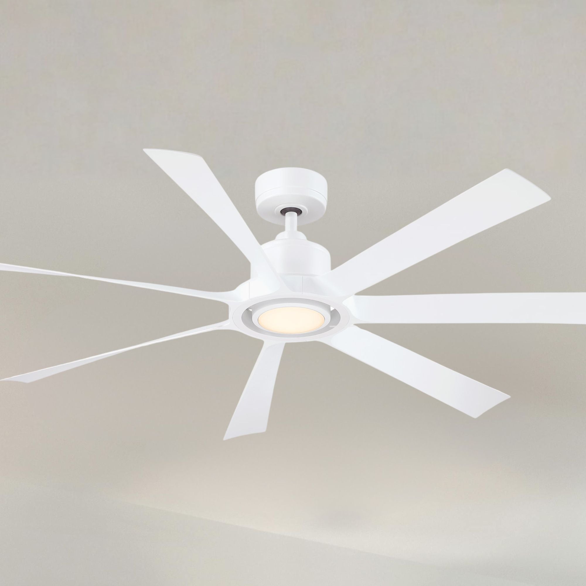 Lenzi 60" White LED Windmill Ceiling Fan