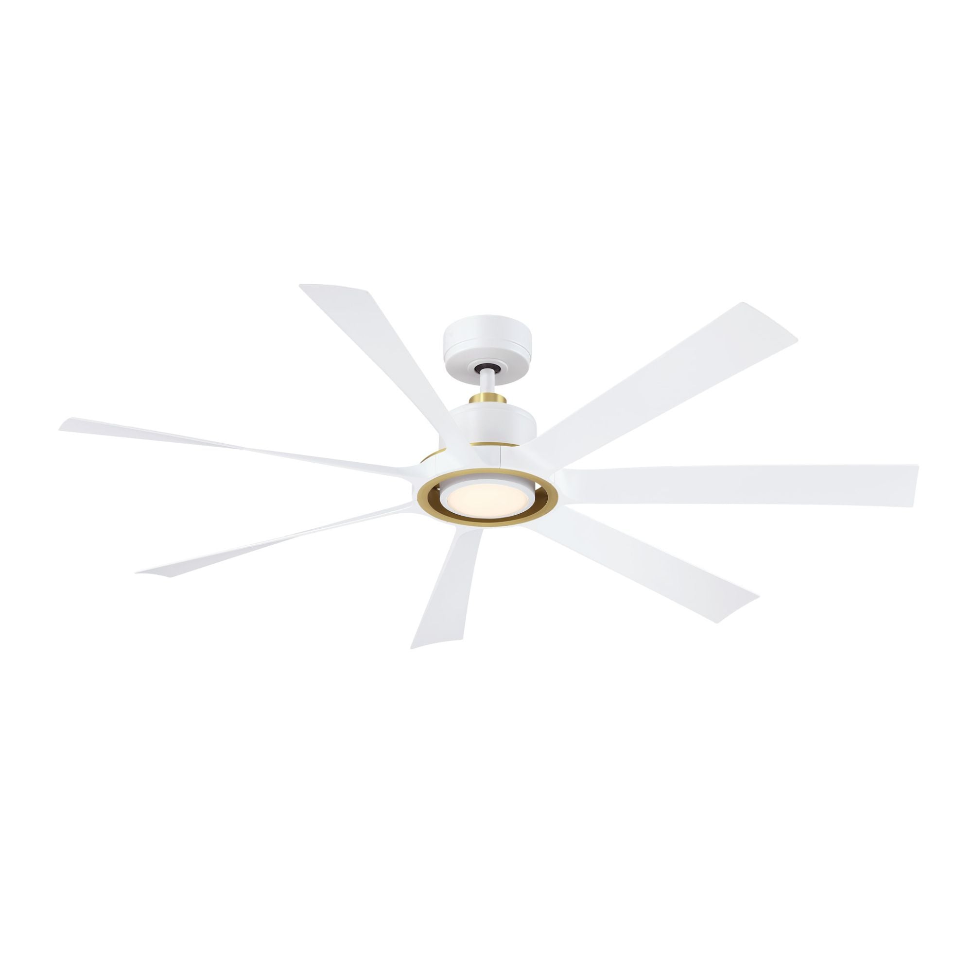 Lenzi 60" White and Brass LED Windmill Ceiling Fan