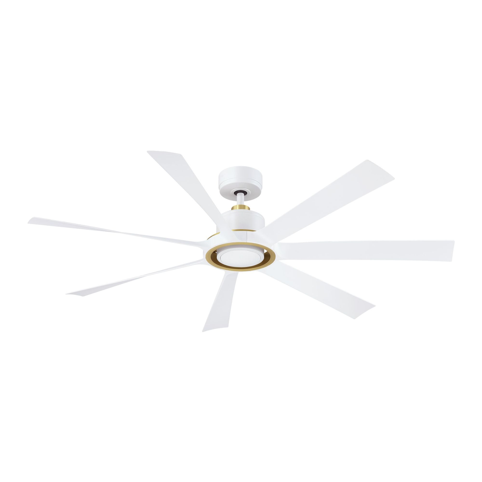 Lenzi 60" White and Brass LED Windmill Ceiling Fan