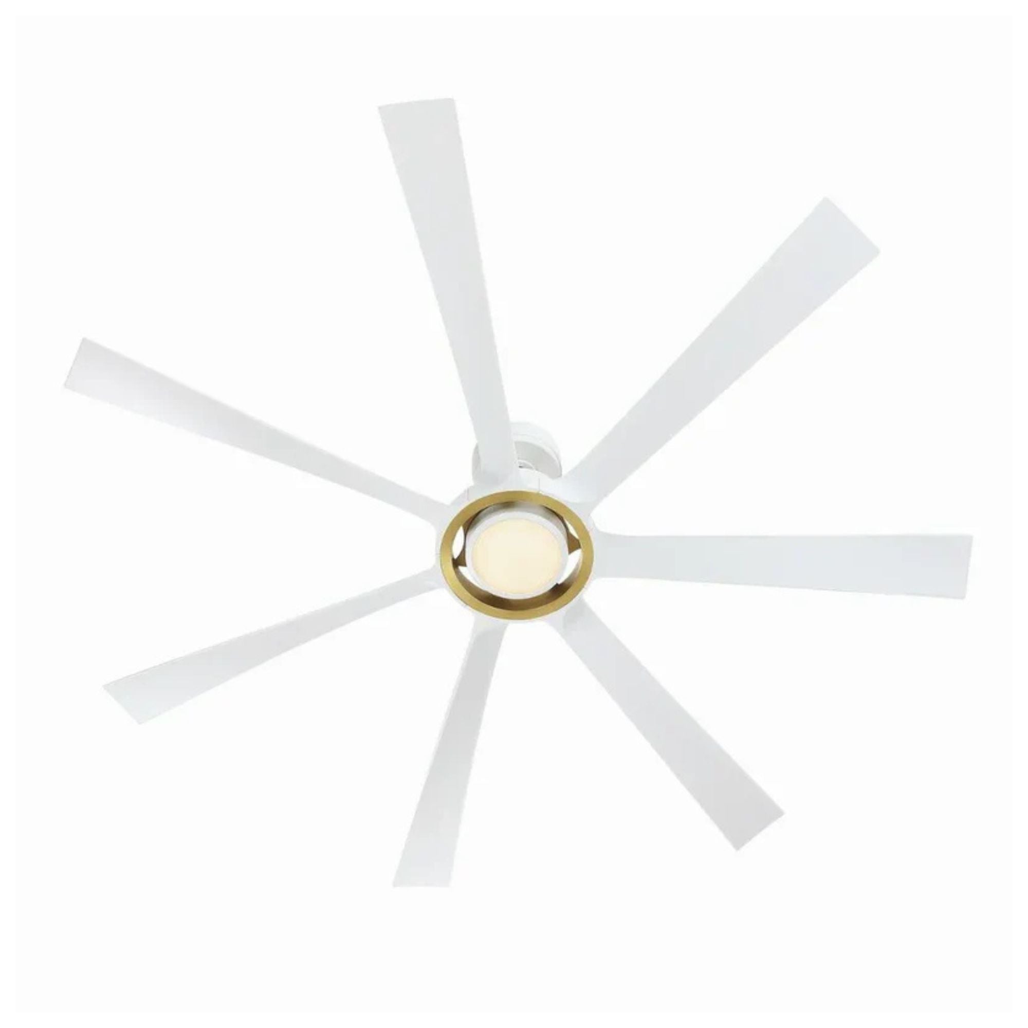 Lenzi 60" White and Brass LED Windmill Ceiling Fan