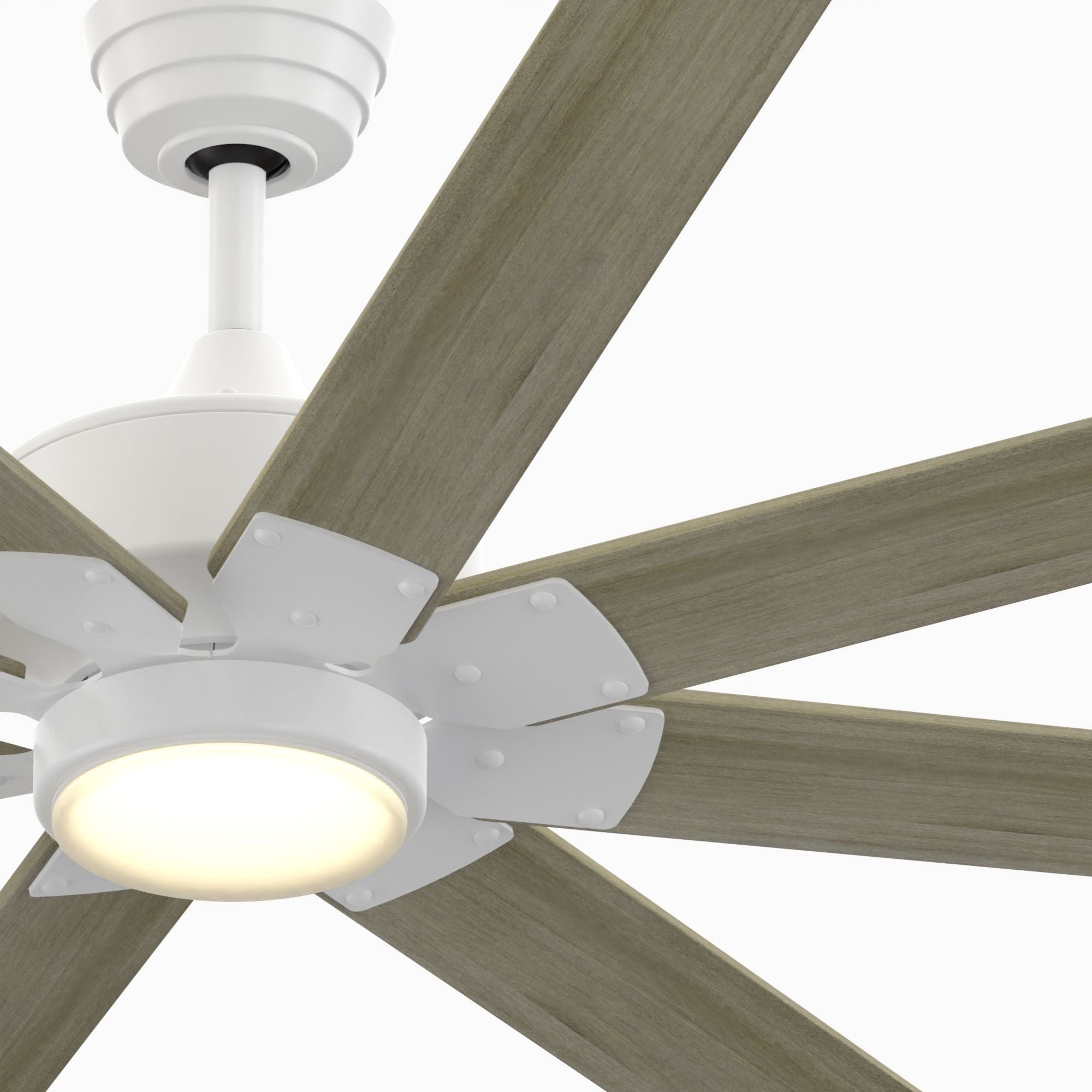 Levon Custom Matte White Ceiling Fan Motor, Blades Sold Separately