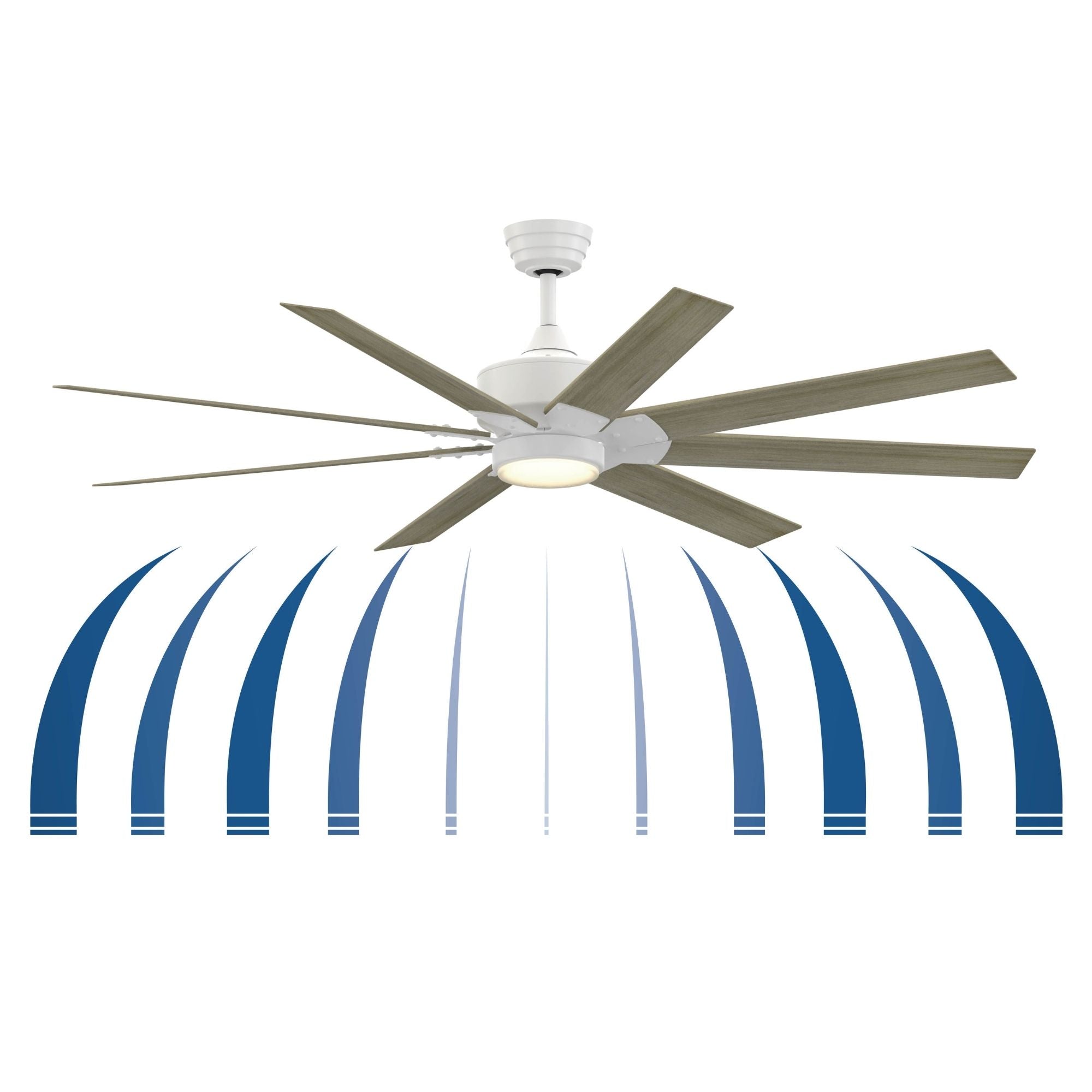 Levon Custom Matte White Ceiling Fan Motor, Blades Sold Separately