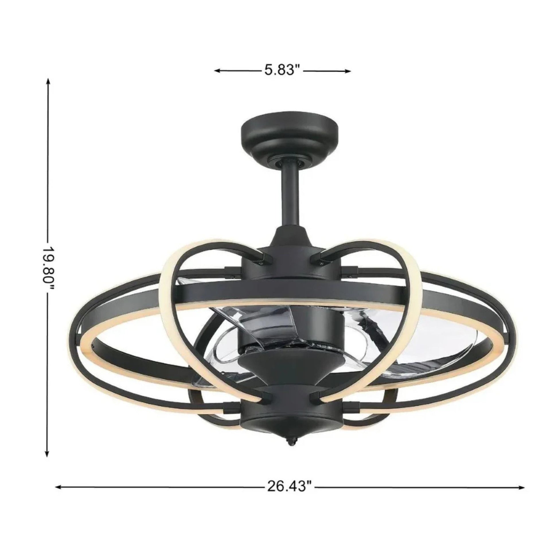 Fanimation - Obvi 26" Black LED Fandelier Ceiling Fan with Remote | Bees Lighting