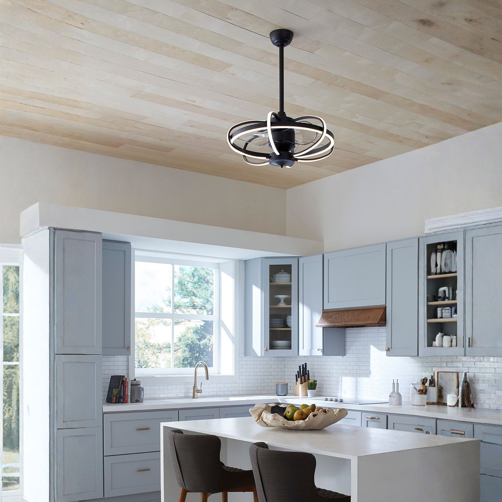 Fanimation - Obvi 26" Black LED Fandelier Ceiling Fan with Remote | Bees Lighting