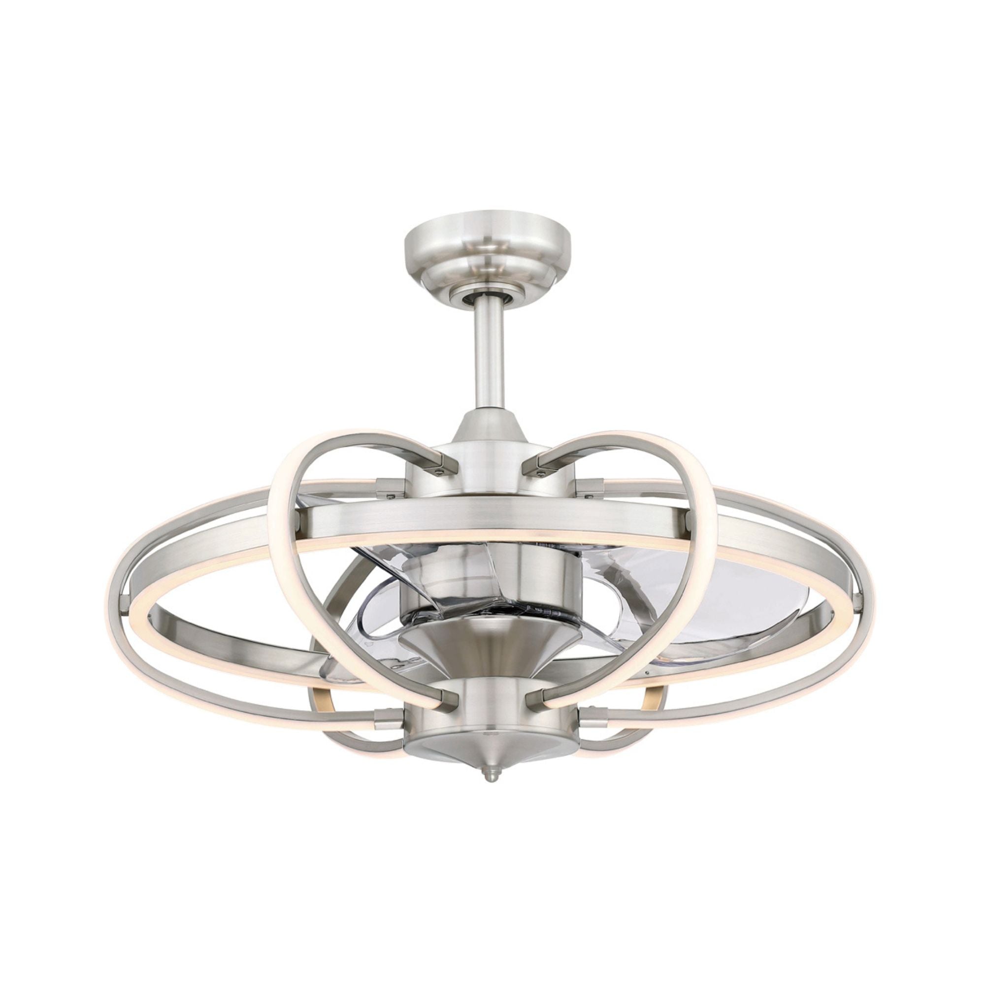 Obvi 26" Brushed Nickel LED Fandelier Ceiling Fan with Remote