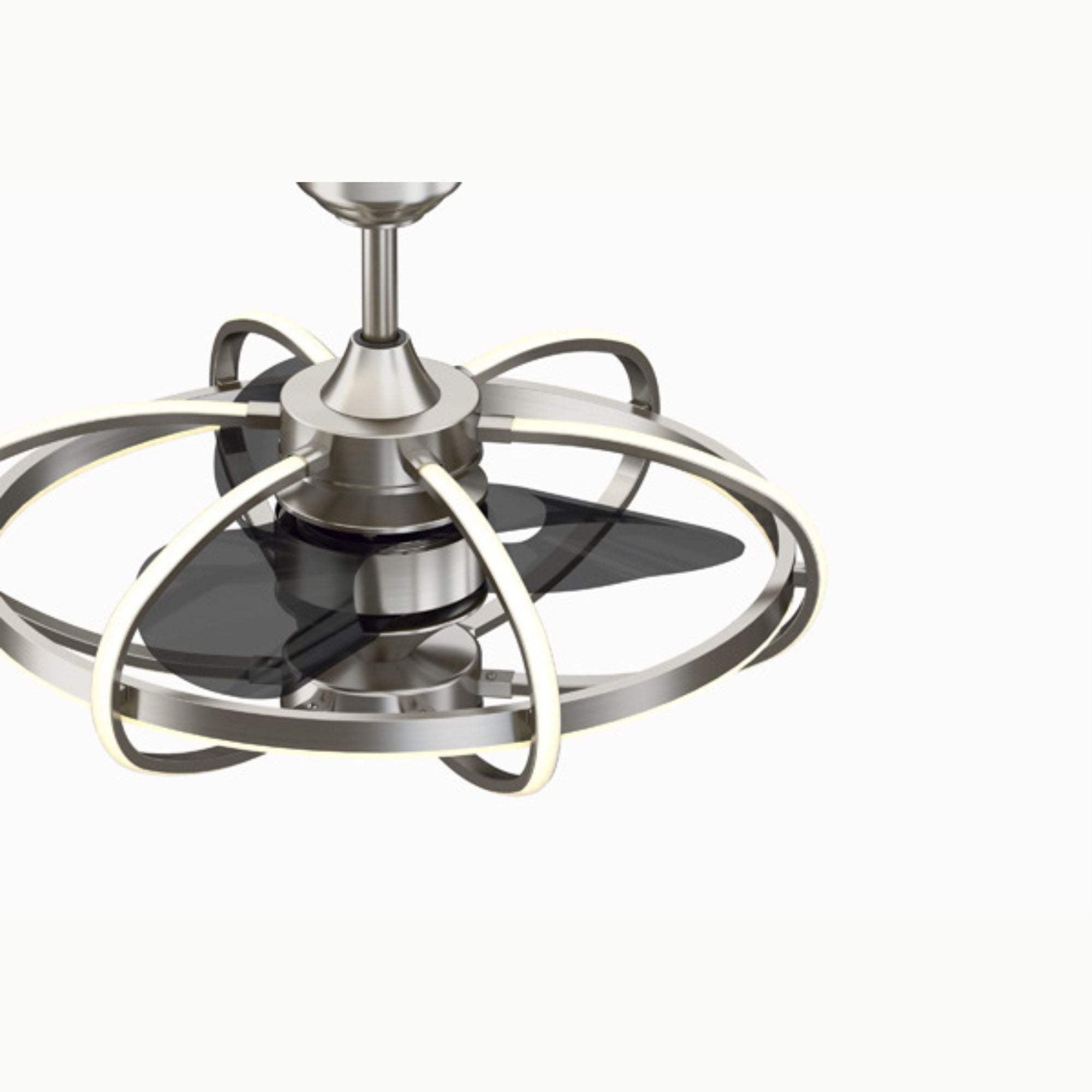 Fanimation - Obvi 26" Brushed Nickel LED Fandelier Ceiling Fan with Remote | Bees Lighting