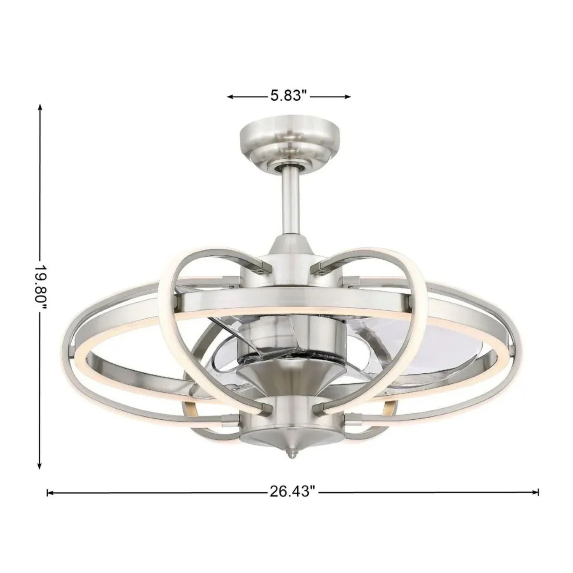 Fanimation - Obvi 26" Brushed Nickel LED Fandelier Ceiling Fan with Remote | Bees Lighting