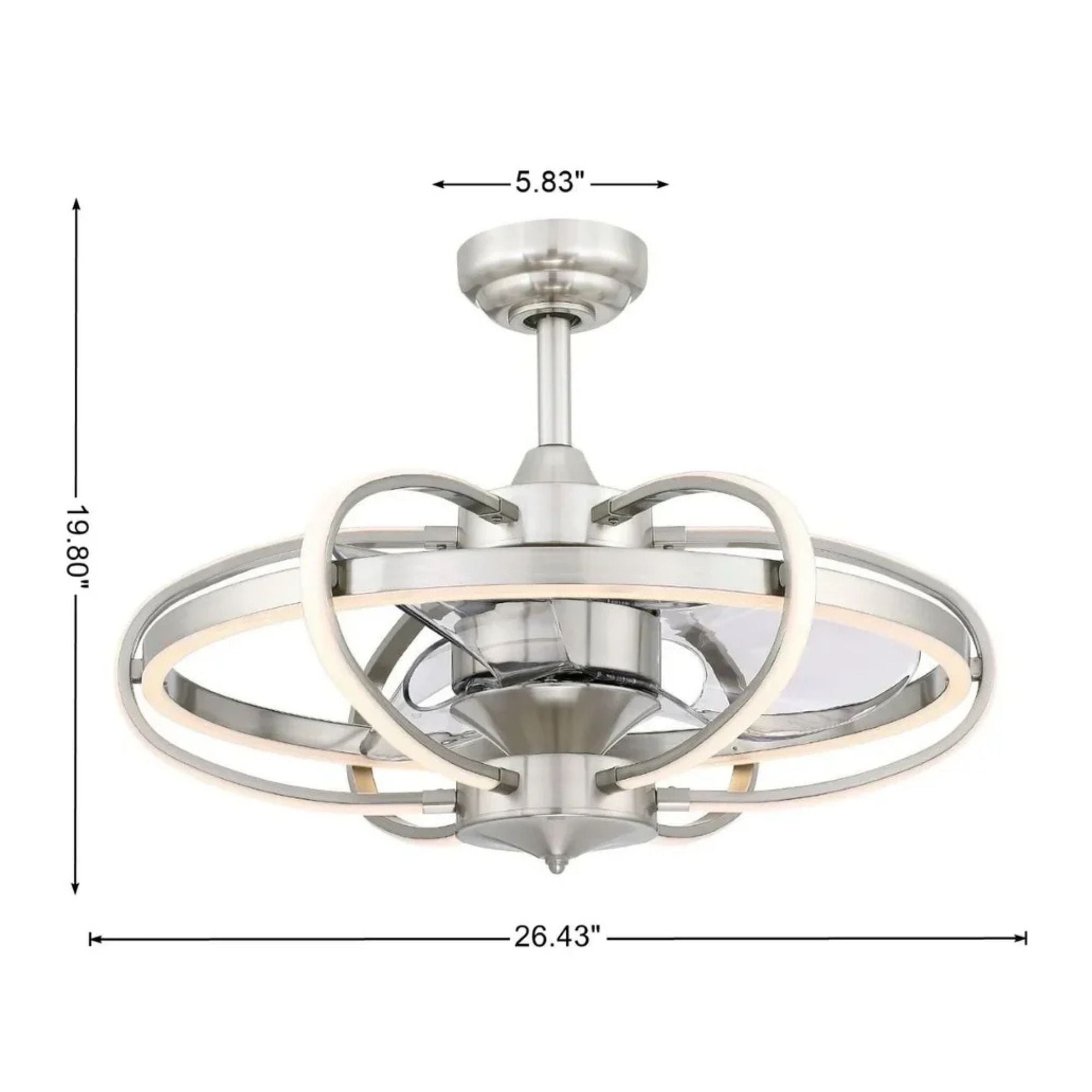 Fanimation - Obvi 26" Brushed Nickel LED Fandelier Ceiling Fan with Remote | Bees Lighting