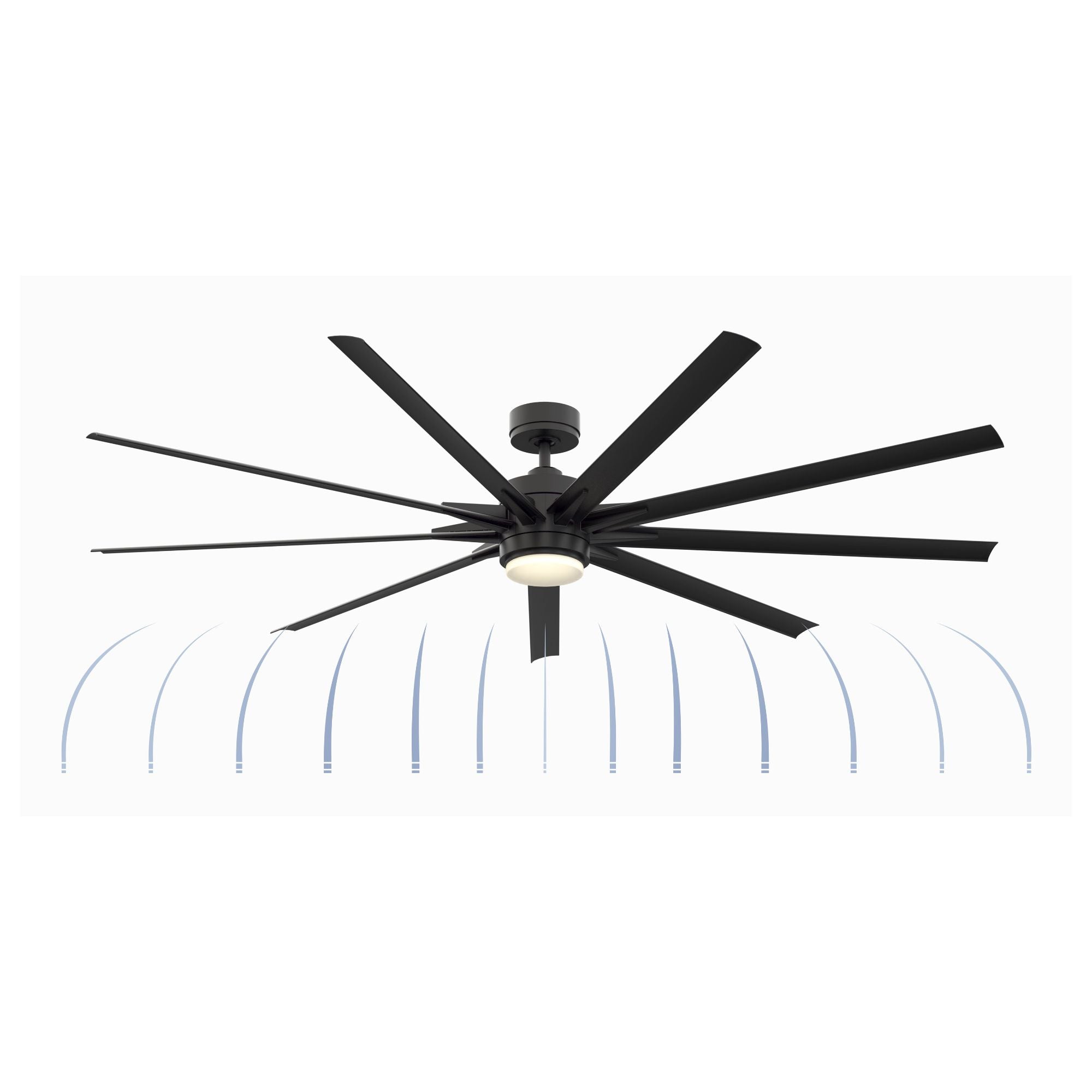 Odyn 84" Black Wet Rated Large LED Ceiling Fan with Remote