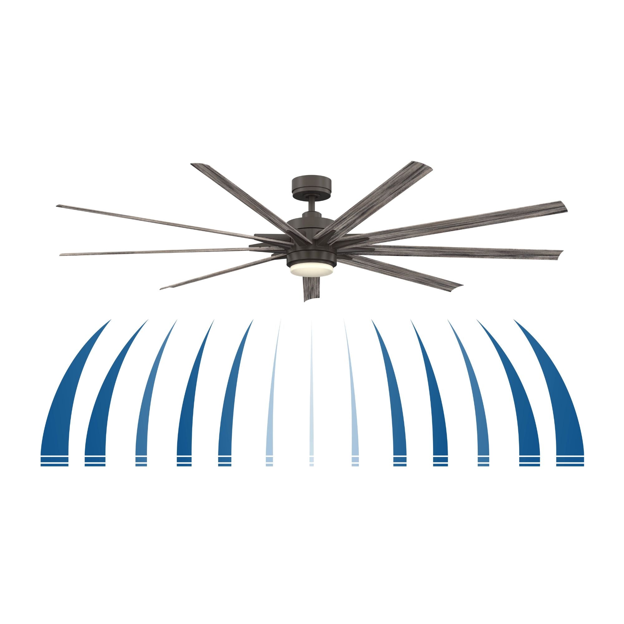 Odyn 84" Matte Greige Wet Rated Large LED Ceiling Fan with Remote