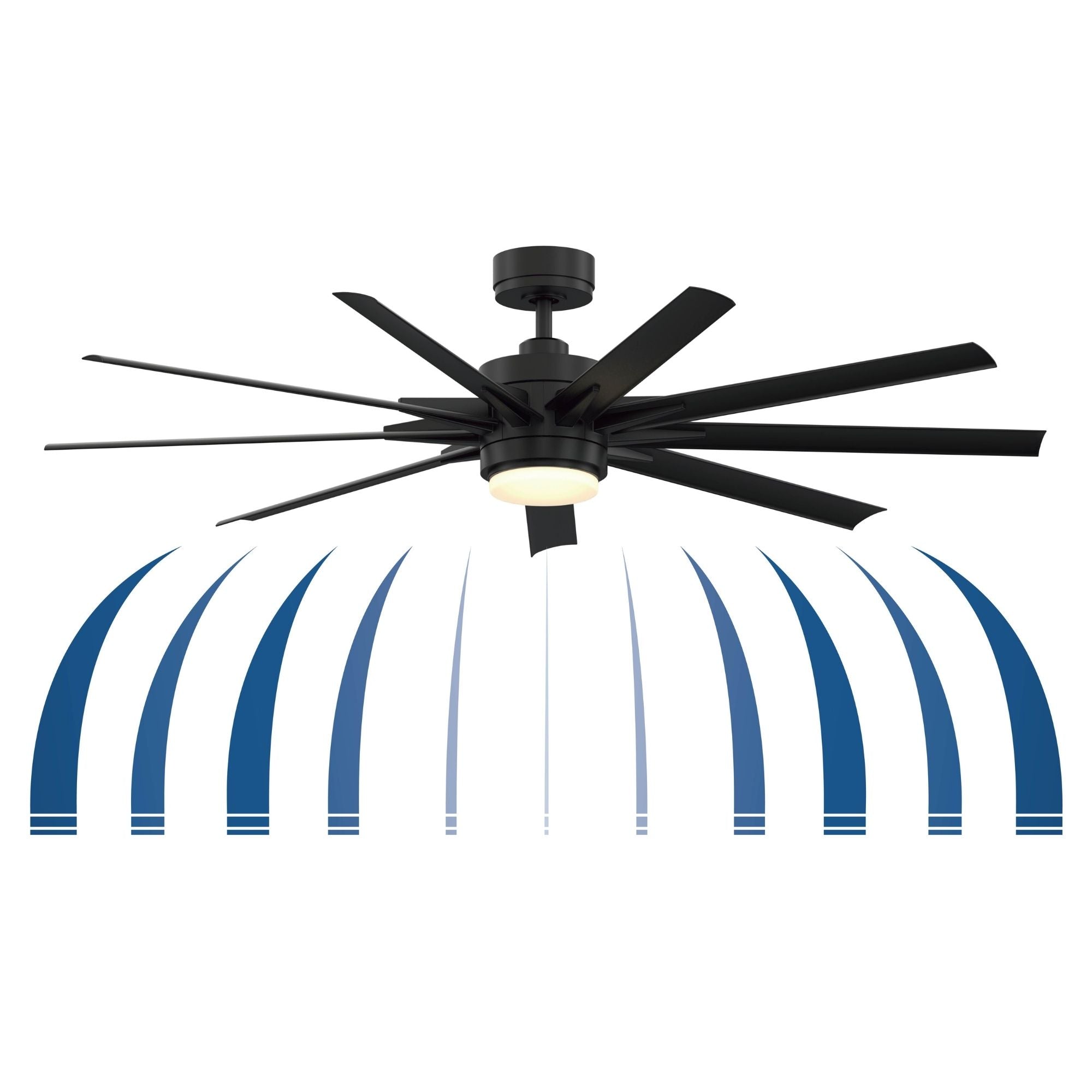 Odyn Custom Black Ceiling Fan Motor & Light, Blades Sold Separately