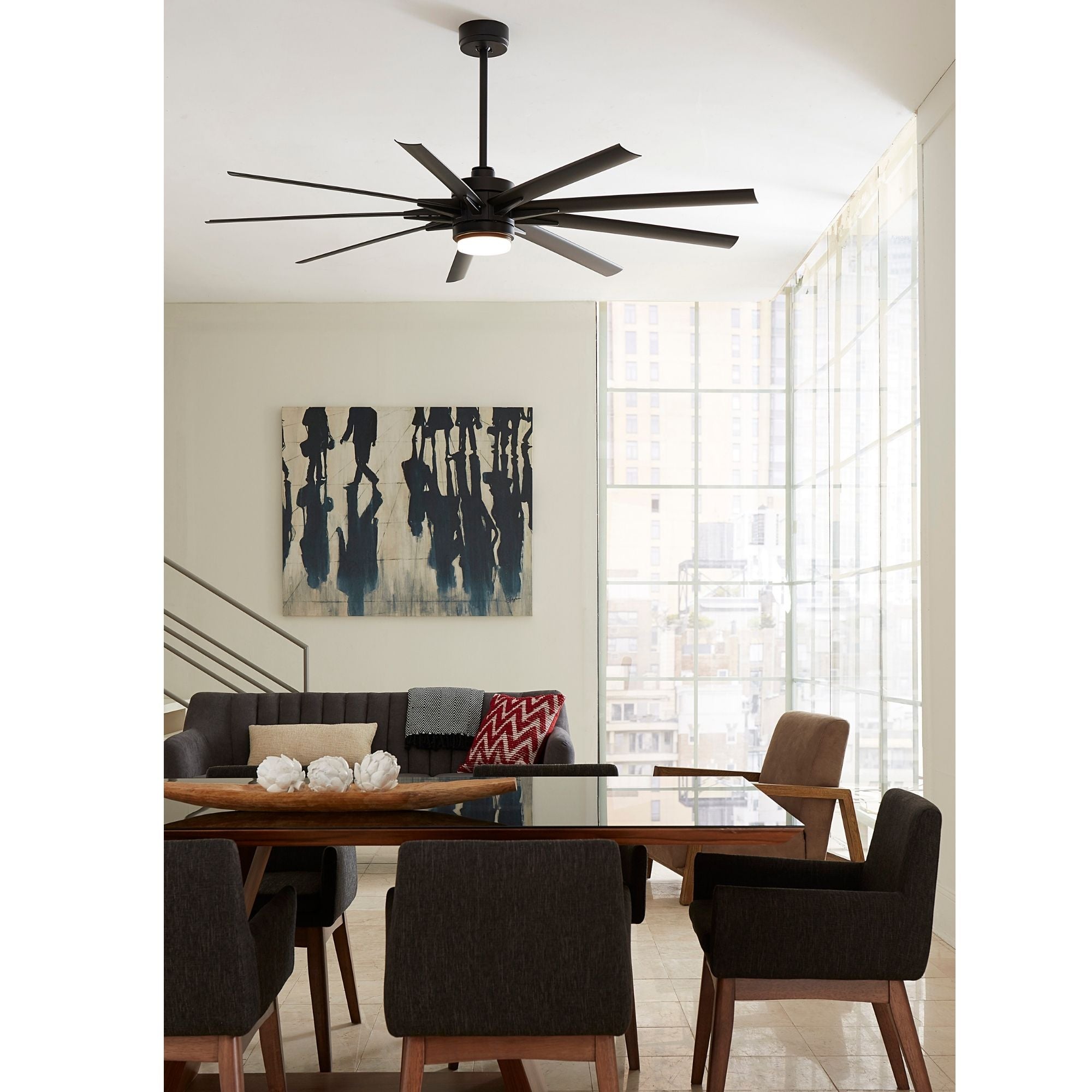 Odyn Custom Black Ceiling Fan Motor & Light, Blades Sold Separately