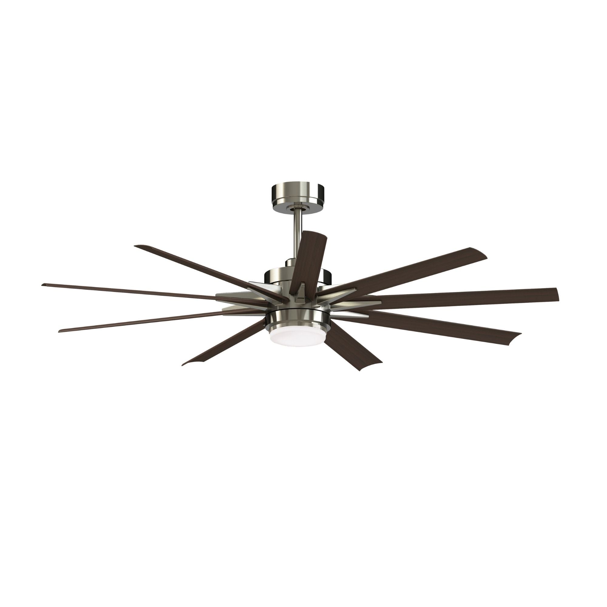 Odyn Custom Brushed Nickel Ceiling Fan Motor & Light, Blades Sold Separately - Bees Lighting