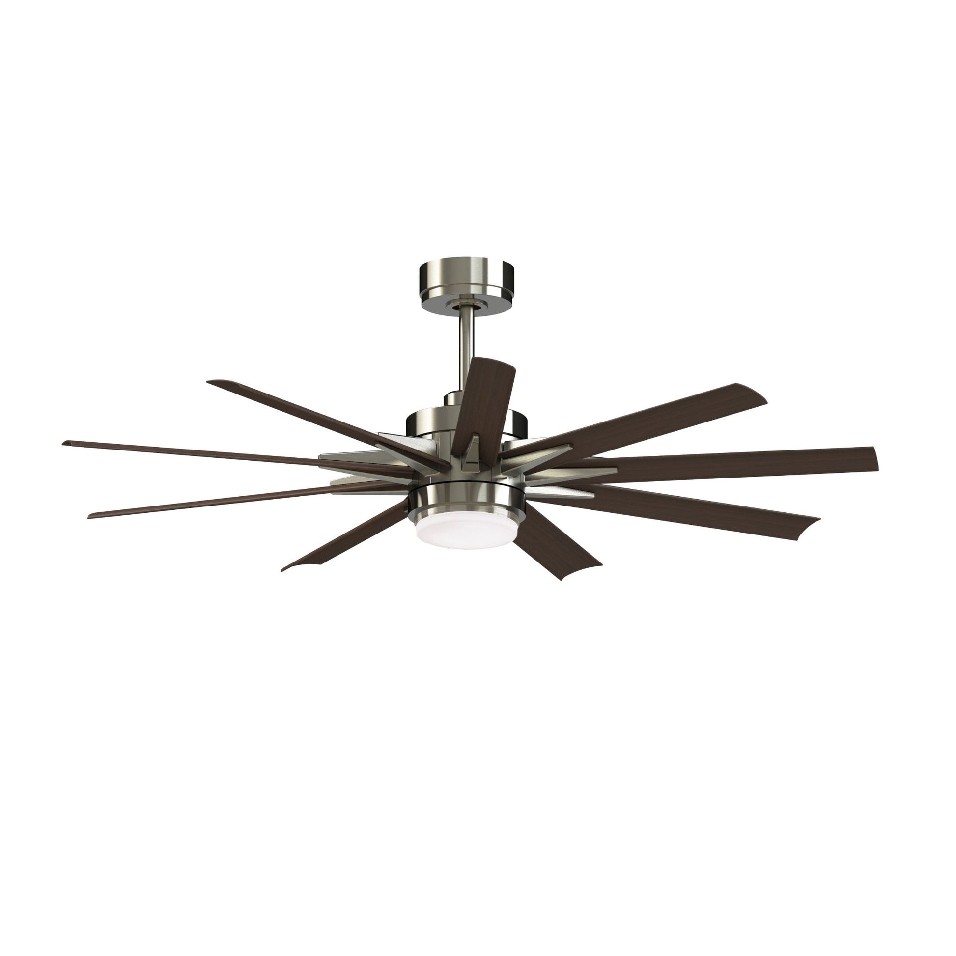 Odyn Custom Brushed Nickel Ceiling Fan Motor & Light, Blades Sold Separately - Bees Lighting