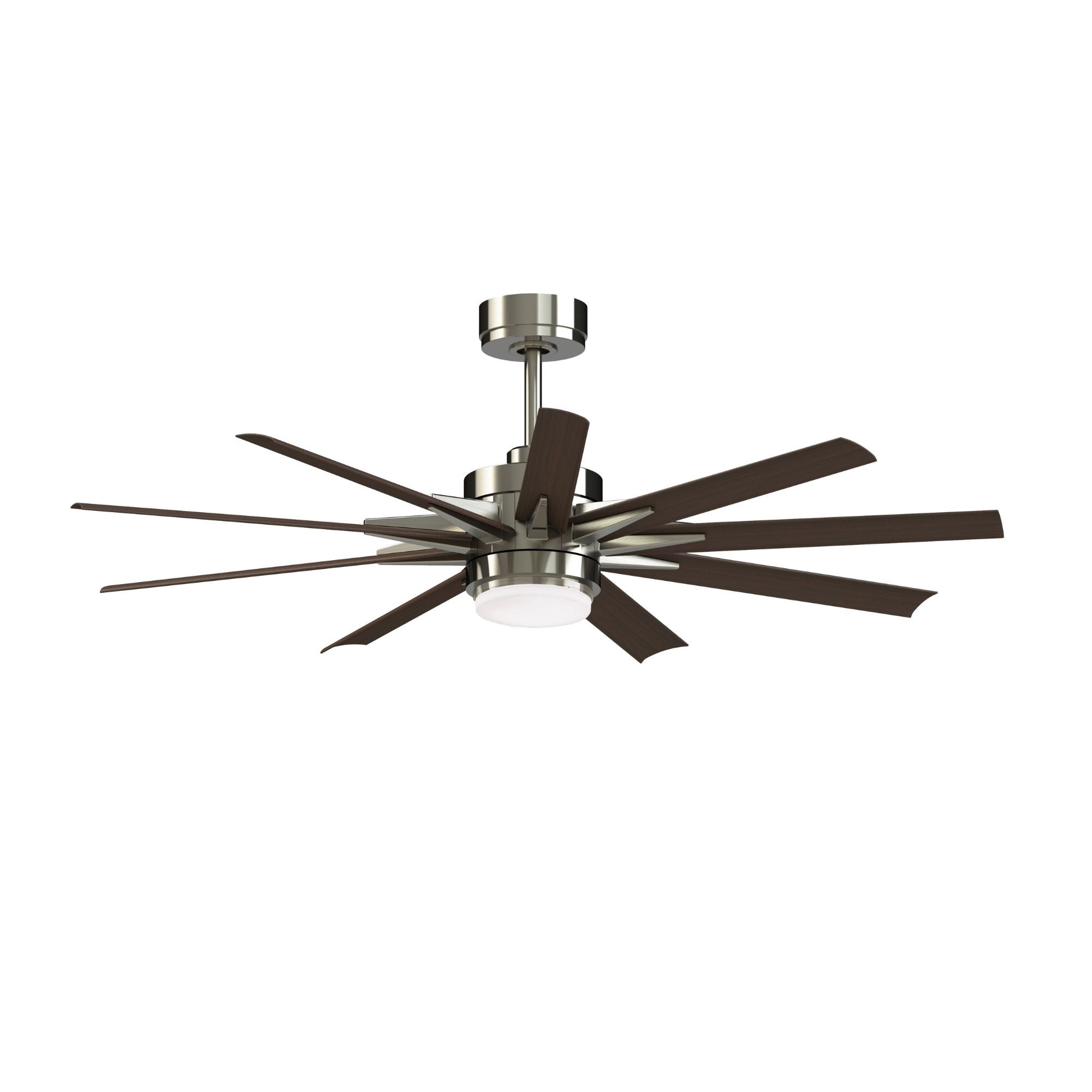 Odyn Custom Brushed Nickel Ceiling Fan Motor & Light, Blades Sold Separately - Bees Lighting