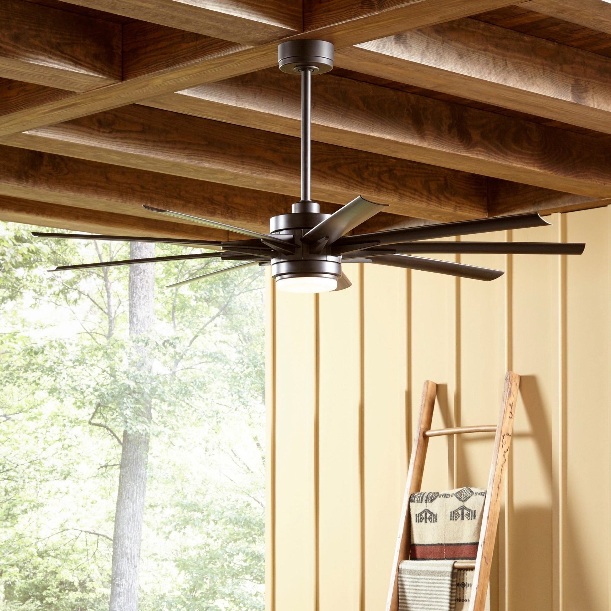 Odyn Custom Dark Bronze Ceiling Fan Motor & Light, Blades Sold Separately - Bees Lighting