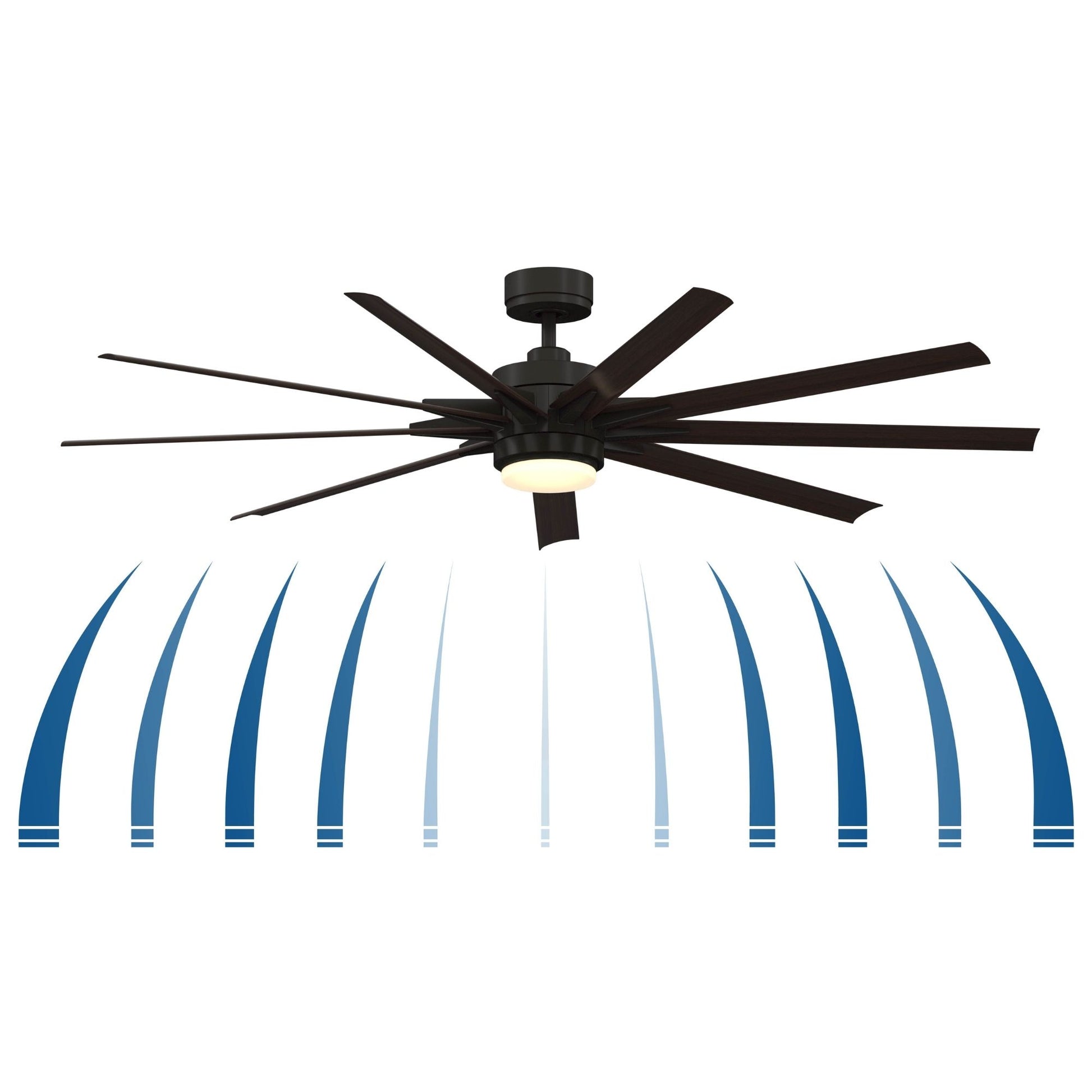 Odyn Custom Dark Bronze Ceiling Fan Motor & Light, Blades Sold Separately - Bees Lighting