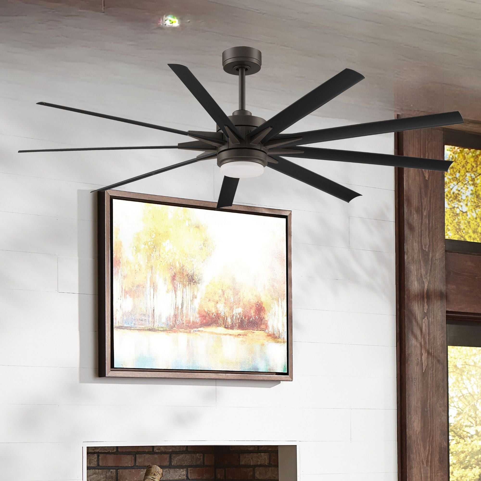 Odyn Custom Matte Greige Ceiling Fan Motor & Light, Blades Sold Separately