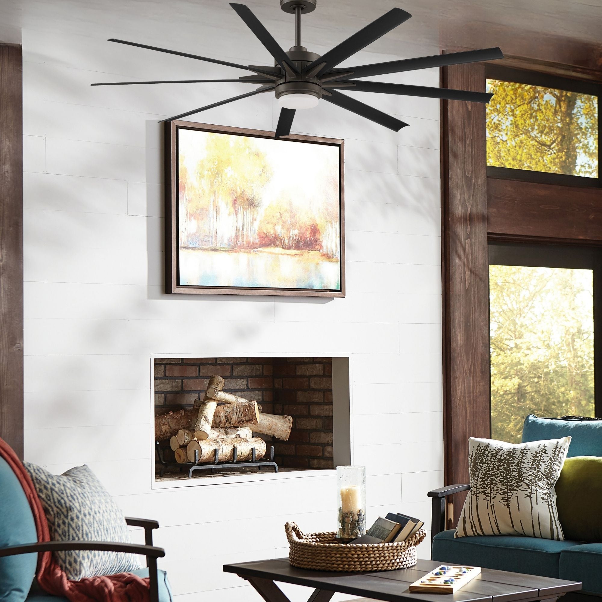 Odyn Custom Matte Greige Ceiling Fan Motor & Light, Blades Sold Separately