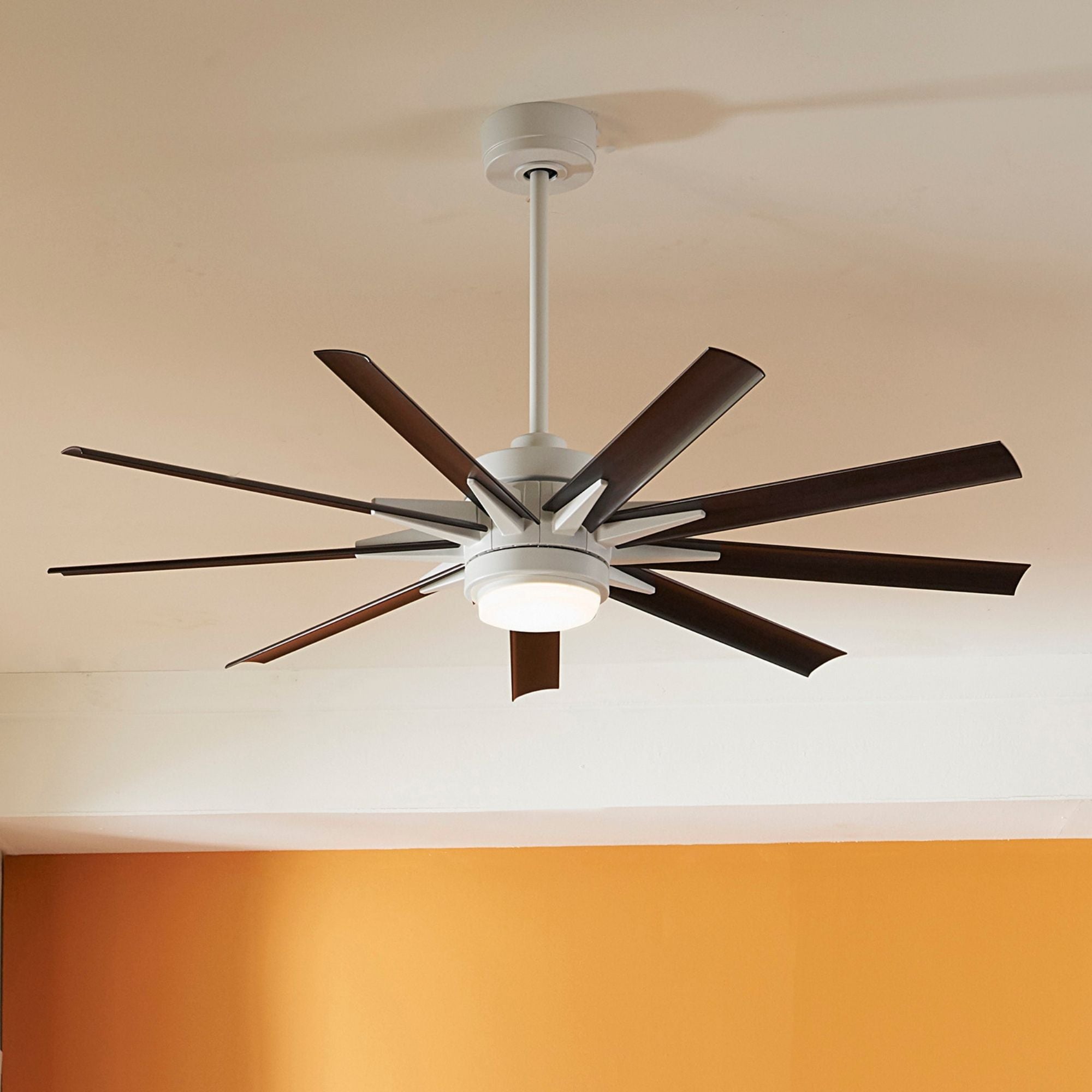 Odyn Custom Matte White Ceiling Fan Motor & Light, Blades Sold Separately
