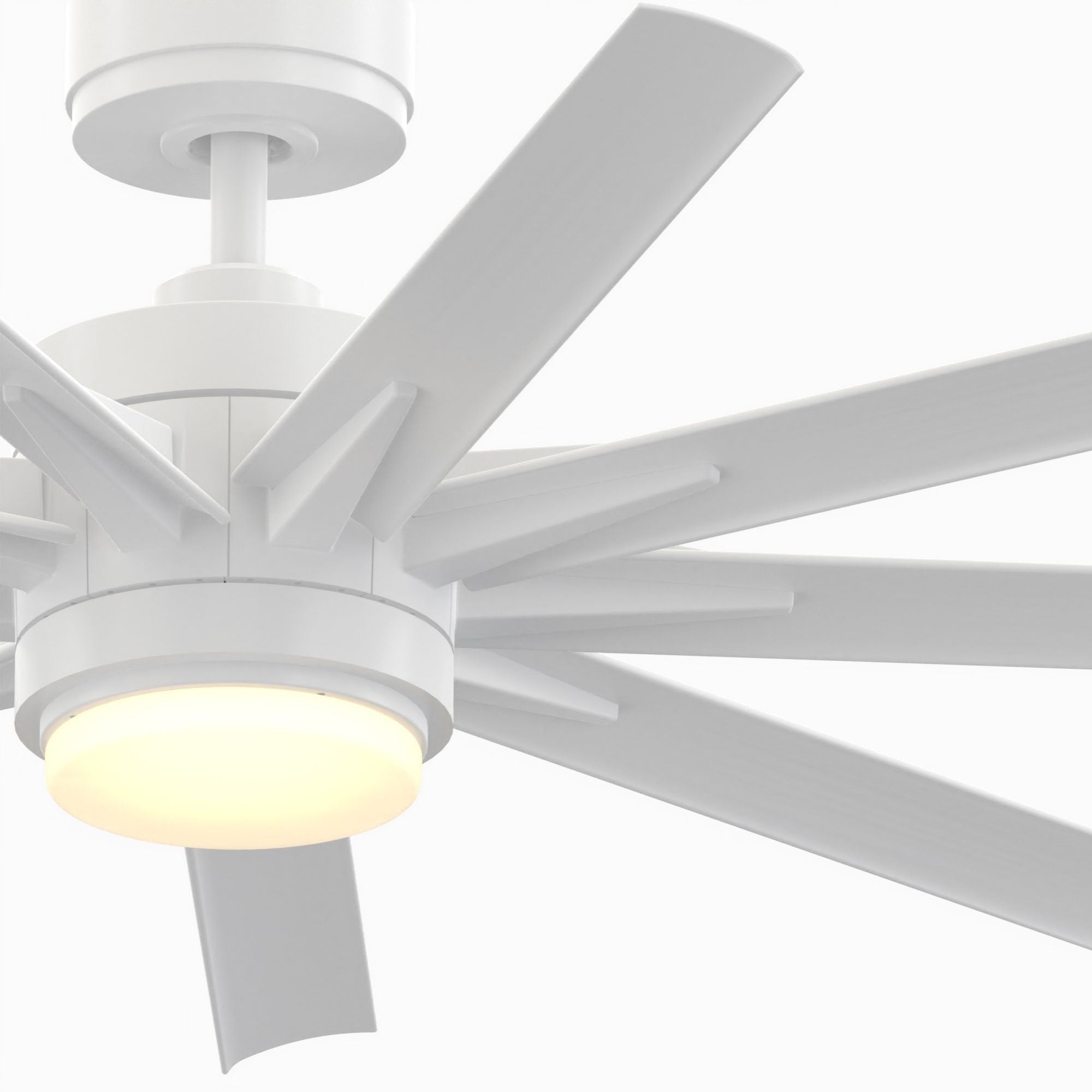 Odyn Custom Matte White Ceiling Fan Motor & Light, Blades Sold Separately