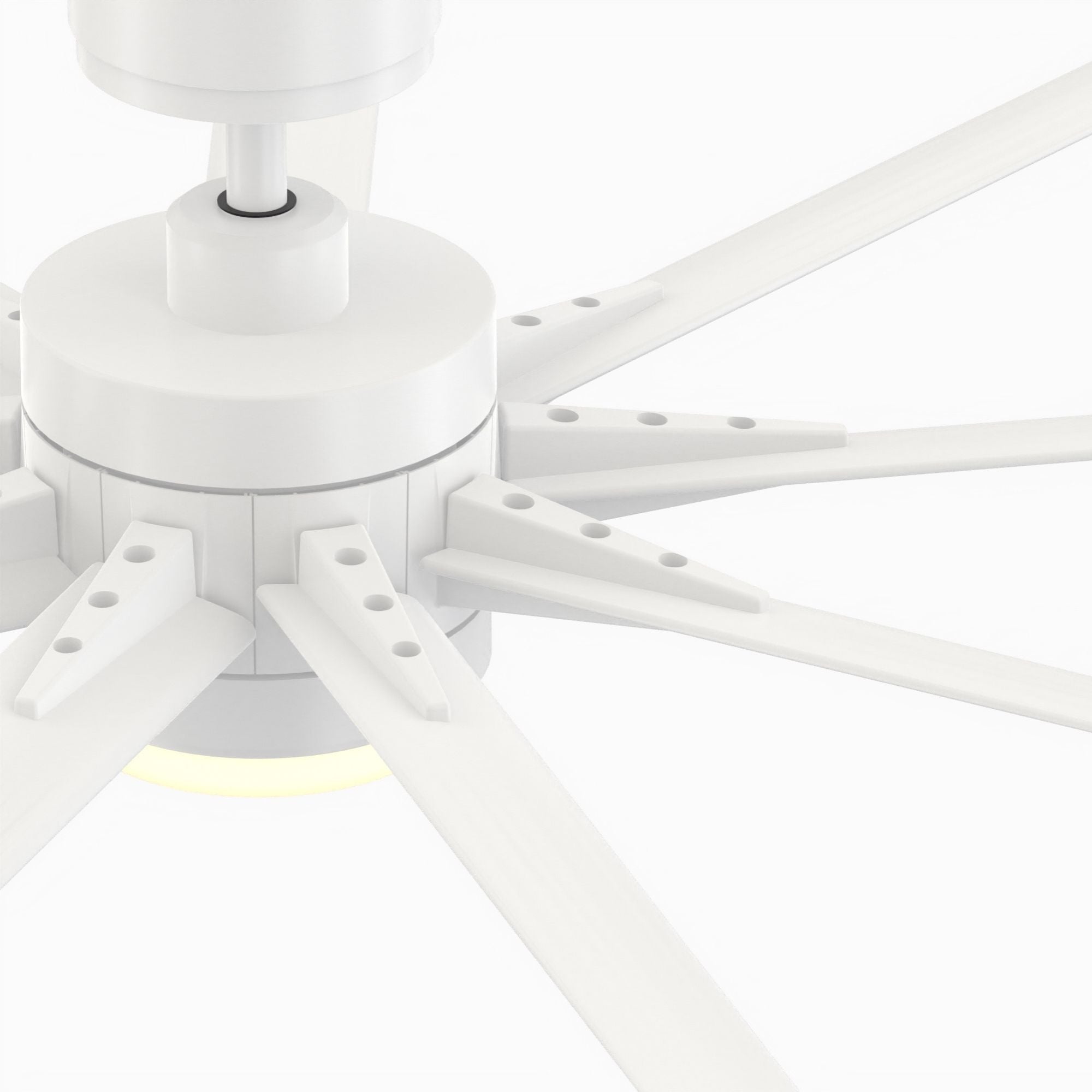 Odyn Custom Matte White Ceiling Fan Motor & Light, Blades Sold Separately