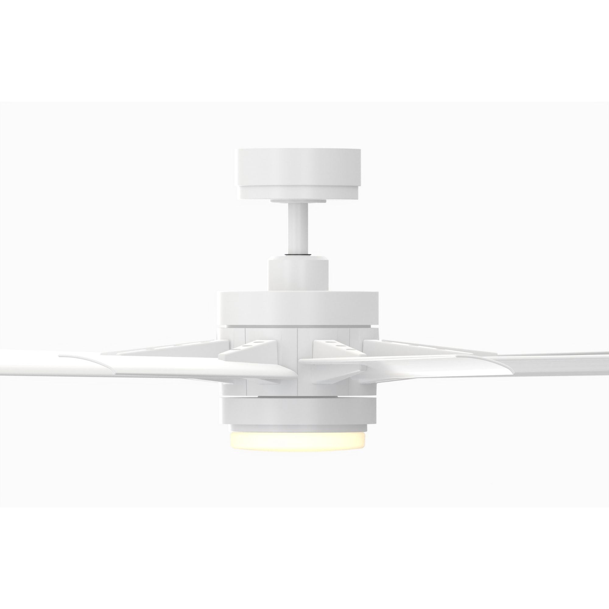 Odyn Custom Matte White Ceiling Fan Motor & Light, Blades Sold Separately