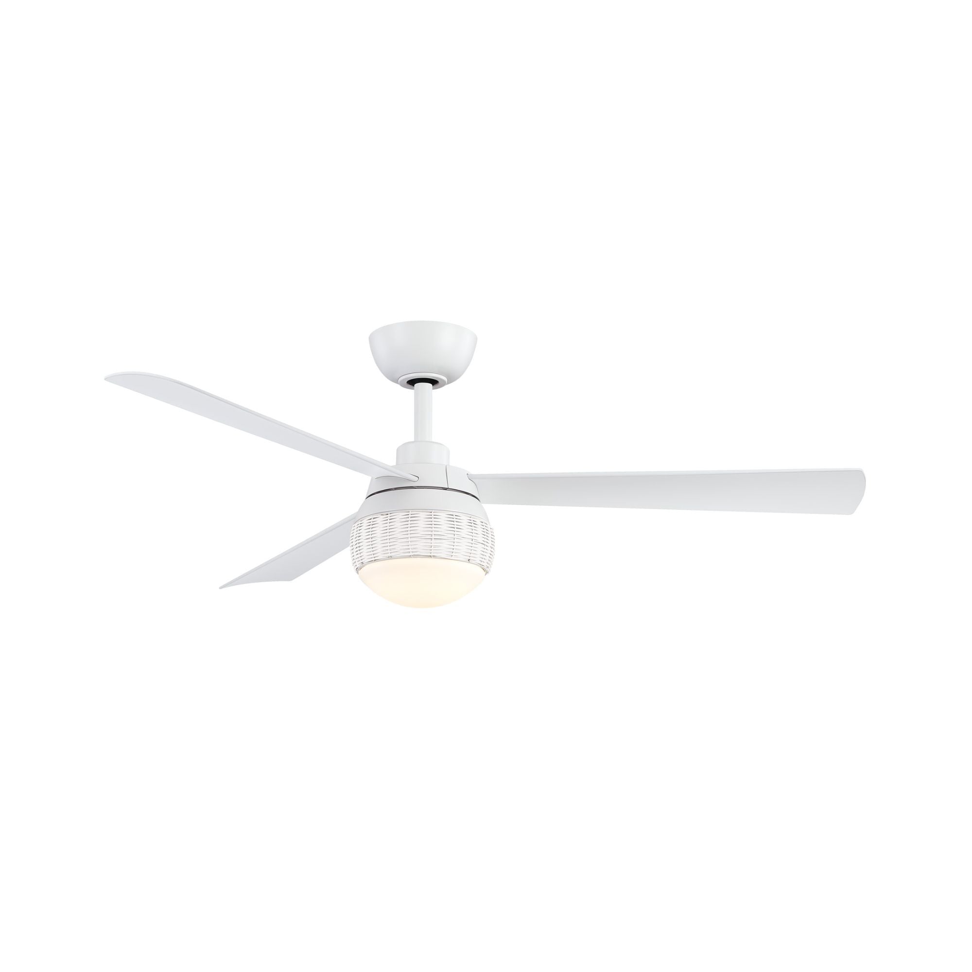 Paget 52" Tropical LED Ceiling Fan with Remote, Matte White
