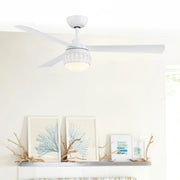 Paget 52" Tropical LED Ceiling Fan with Remote, Matte White - Bees Lighting