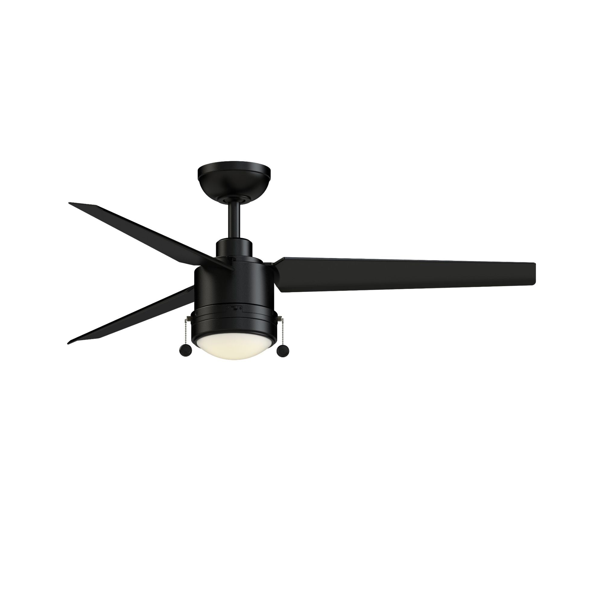 PC/DC L 52" Outdoor Black LED Ceiling Fan with Pull Chain