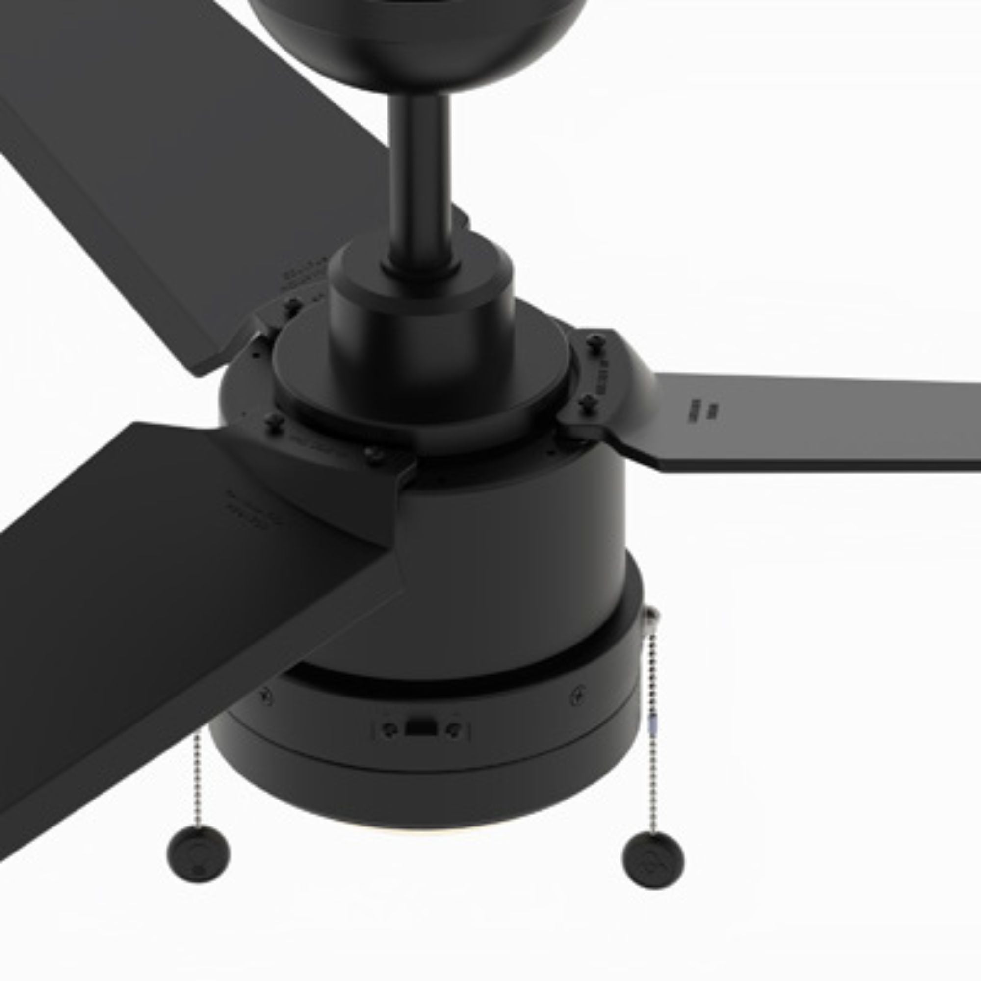 PC/DC L 52" Outdoor Black LED Ceiling Fan with Pull Chain