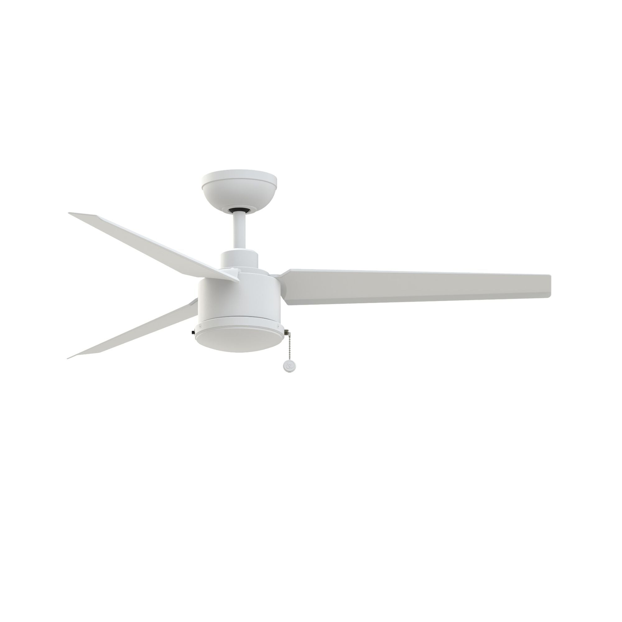 PC/DC NL 52" Outdoor Matte White Ceiling Fan with Pull Chain